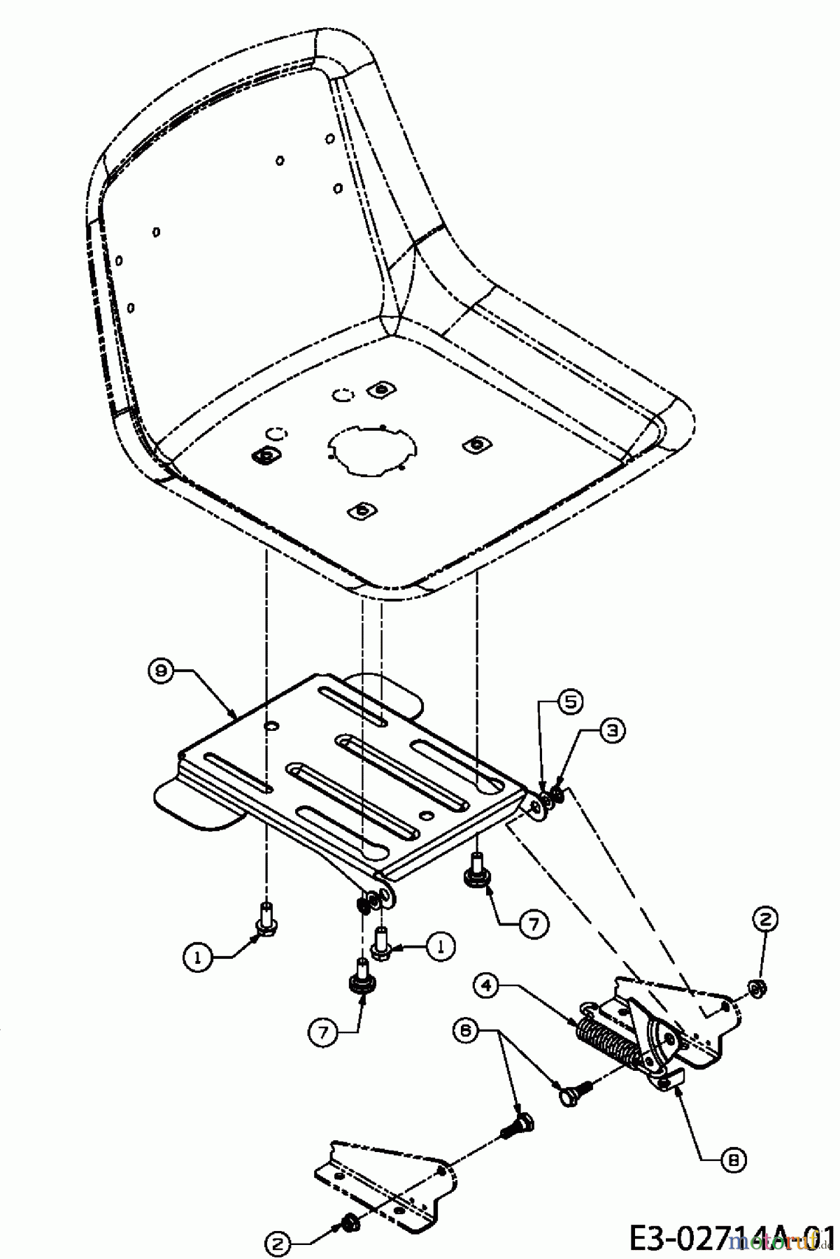  Bolens Tracteurs de pelouse M 762 F 13AM762F765  (2006) Support de siège