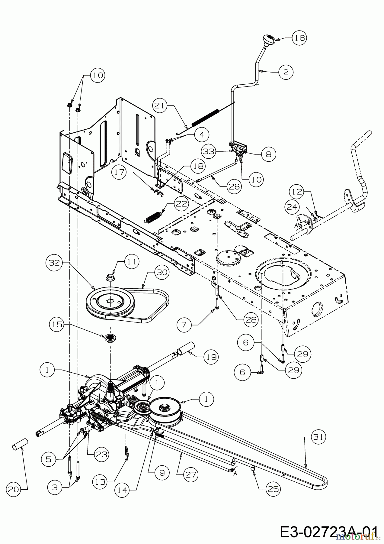  Efco Tracteurs de pelouse Formula 97/13.5 T 13AH779F637  (2006) Entraînement de roulement, Variateur