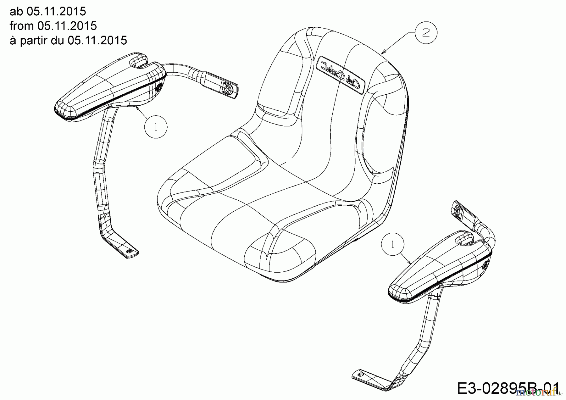  Cub Cadet Tracteurs de jardin CC 1224 KHP 14HQ94AP603  (2016) Siège