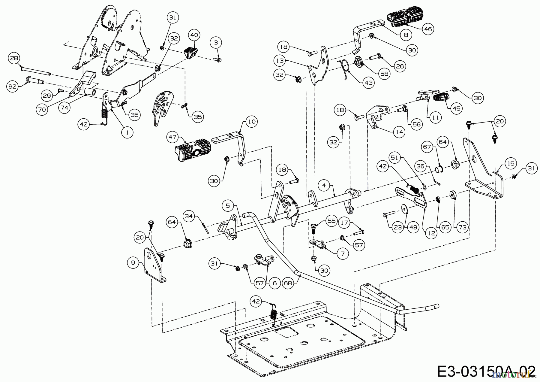  Cub Cadet Zero Turn XZ2 127 17AICBYQ603  (2018) Pedales