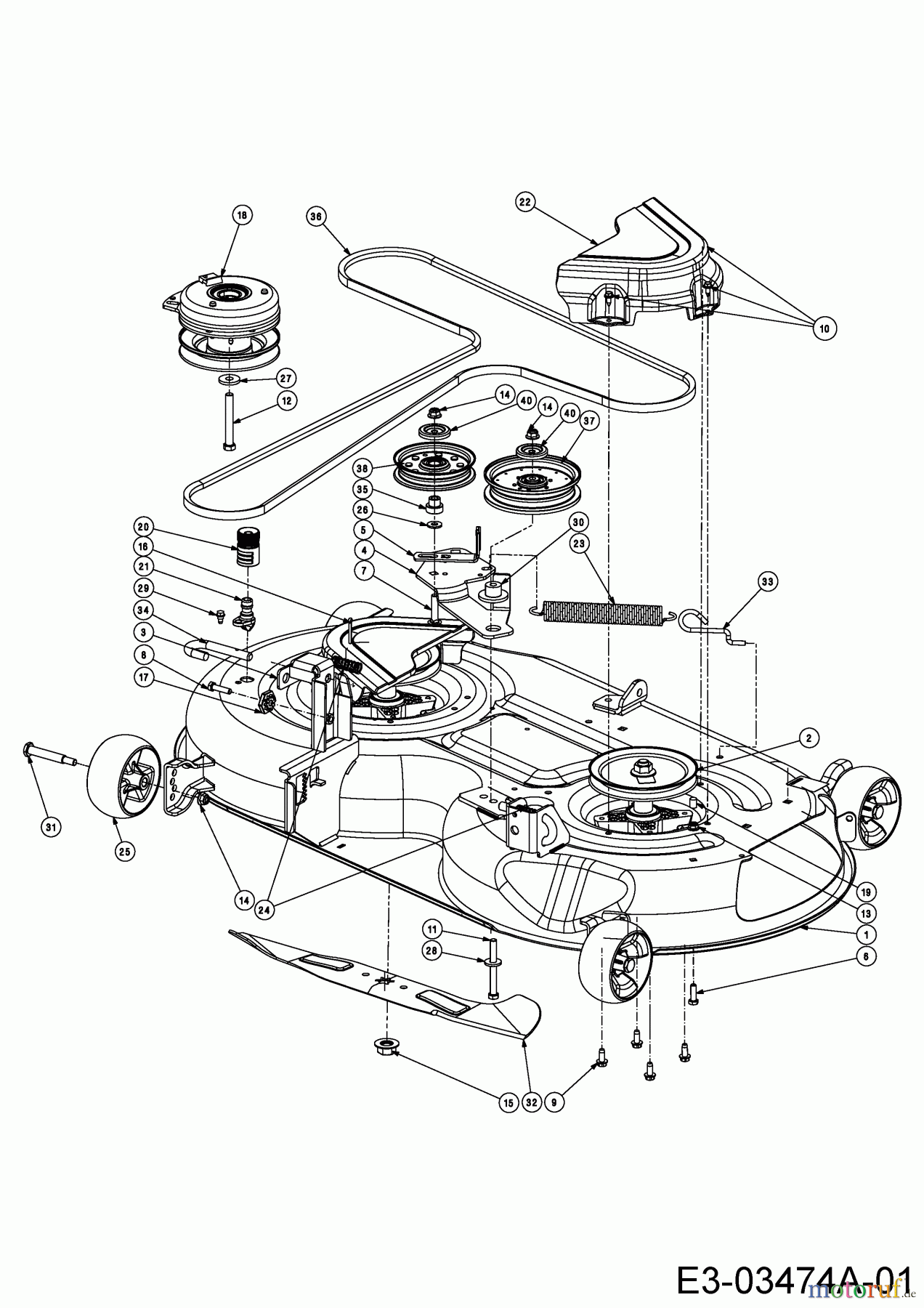  Cub Cadet Zero Turn RZT S 46 17AICBDT603  (2014) Plateau de coupe T (46