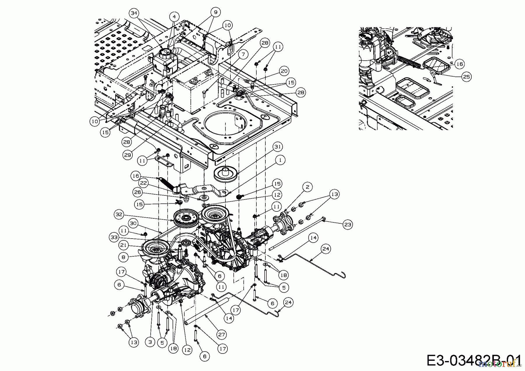 Cub Cadet Zero Turn Z-Force S 60 17BSDGHD010 (2016) Entraînement de roulement
