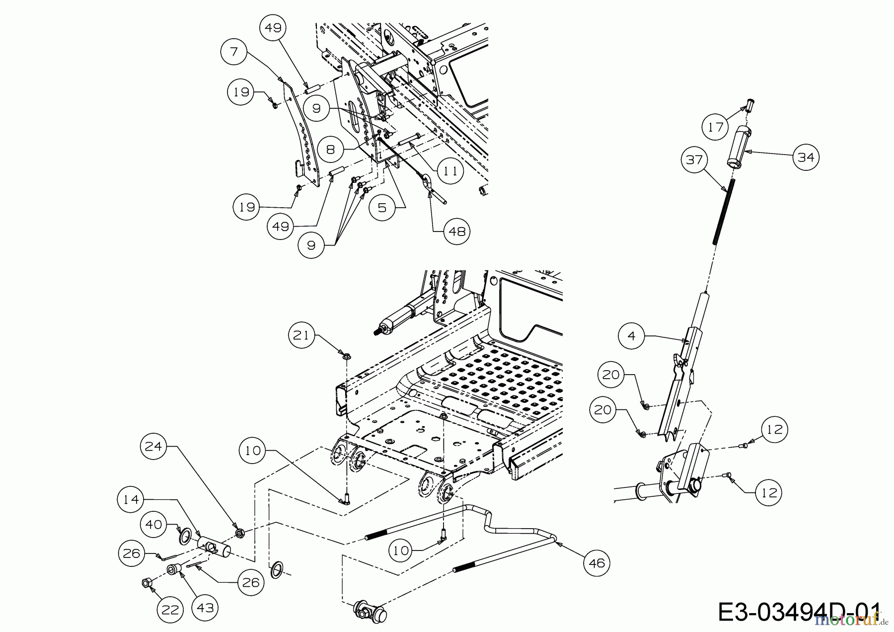  Cub Cadet Zero Turn XZ 3-48 17BIDGHB603  (2017) Relevage plateau de coupe 1