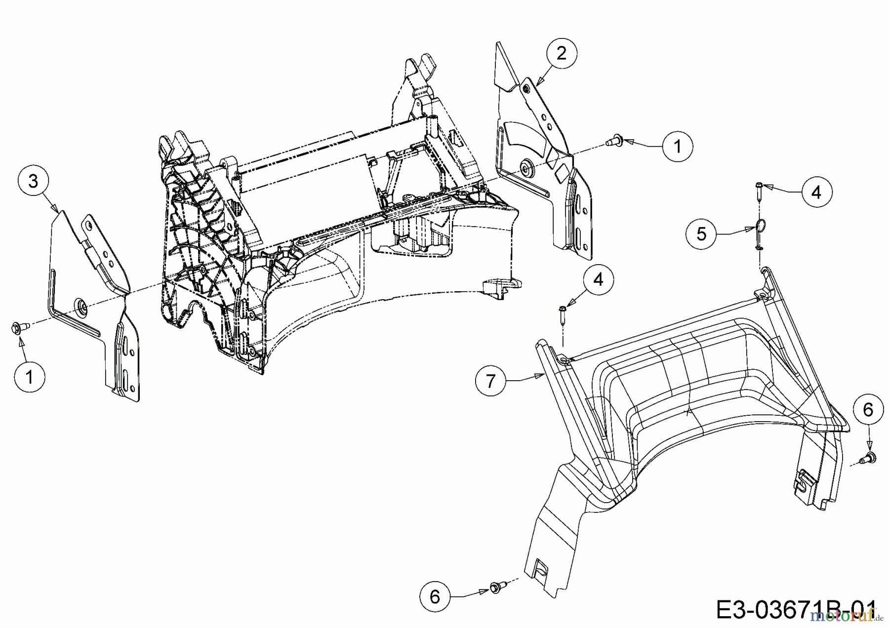  Wolf-Garten Tondeuse thermique S 4600 11A-TO5N650  (2016) Couvercle de protection arrière