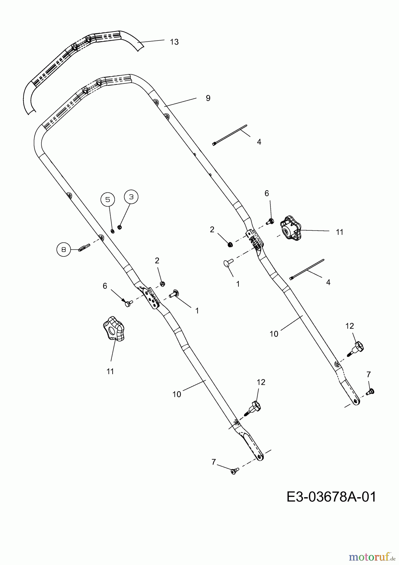  Wingart Tondeuse thermique tractée BR 1646 RA 12A-THBQ601  (2015) Brancard