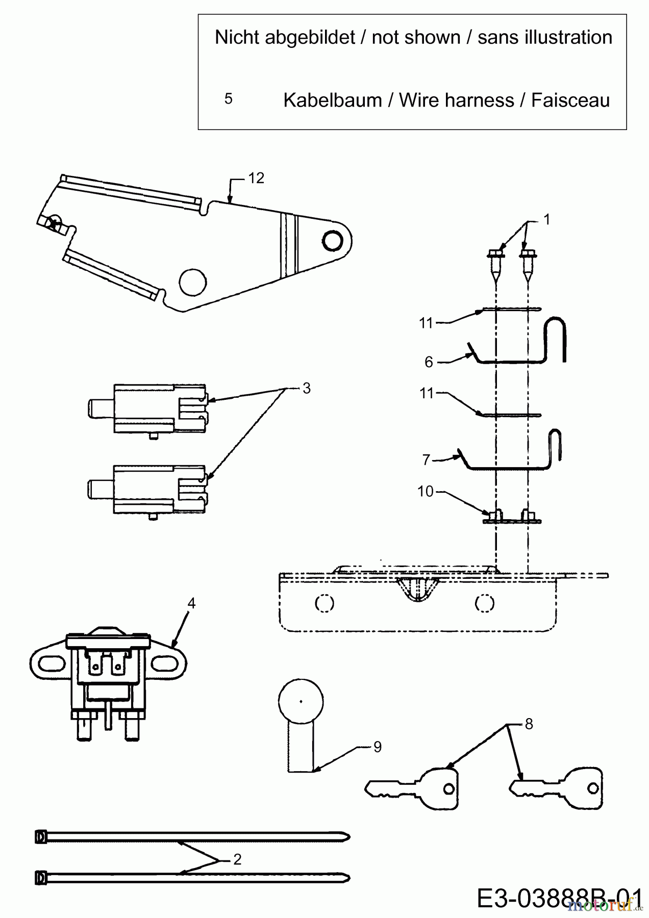  Silverline Tracteurs de pelouse 17/92 AT 13AN789E677  (2008) Assortiment électrique