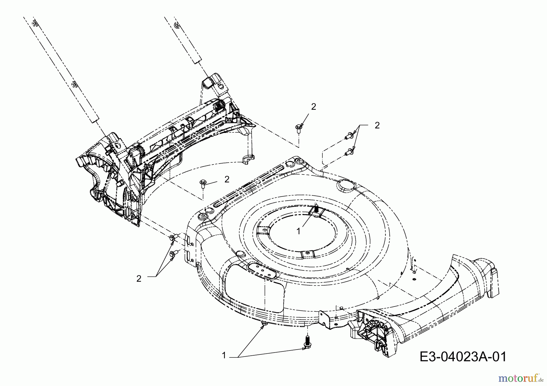  MTD Tondeuse thermique tractée A 13 K 12A-A13K729  (2015) Fixation moteur