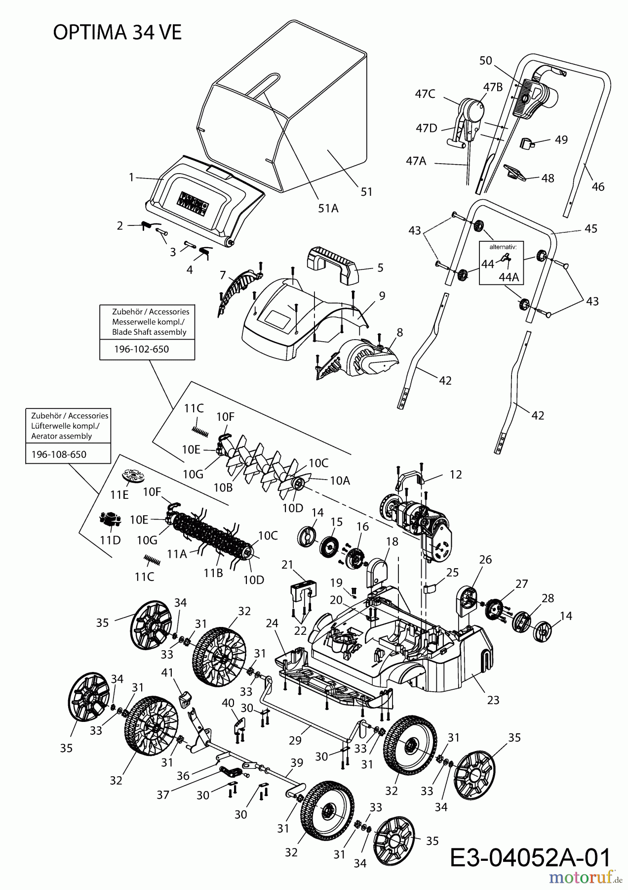  MTD Scarificateur électrique Optima 34 VE 16AFEMNA600  (2014) Machine de base