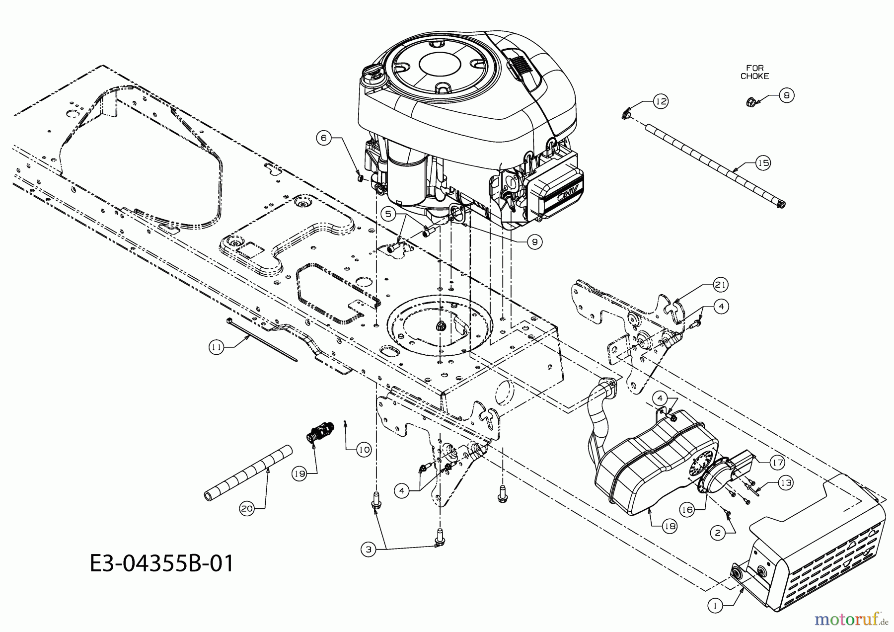  Bolens Tracteurs de pelouse BL 185/105 H 13AO495N684  (2009) Accessoires moteur