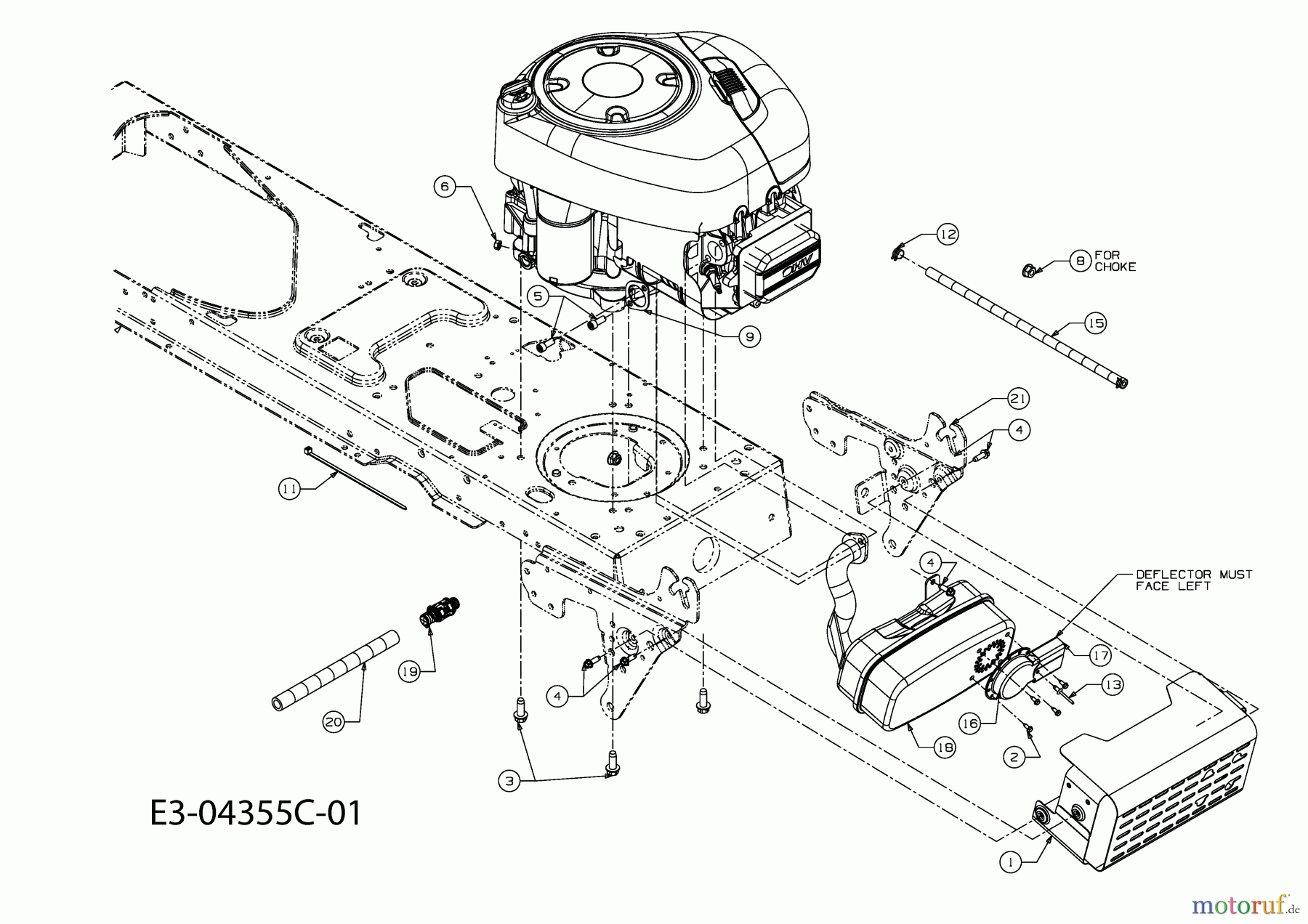  Oleo-Mac Tracteurs de pelouse Krosser Plus 105/17,5 H 13BN49KN436  (2011) Accessoires moteur