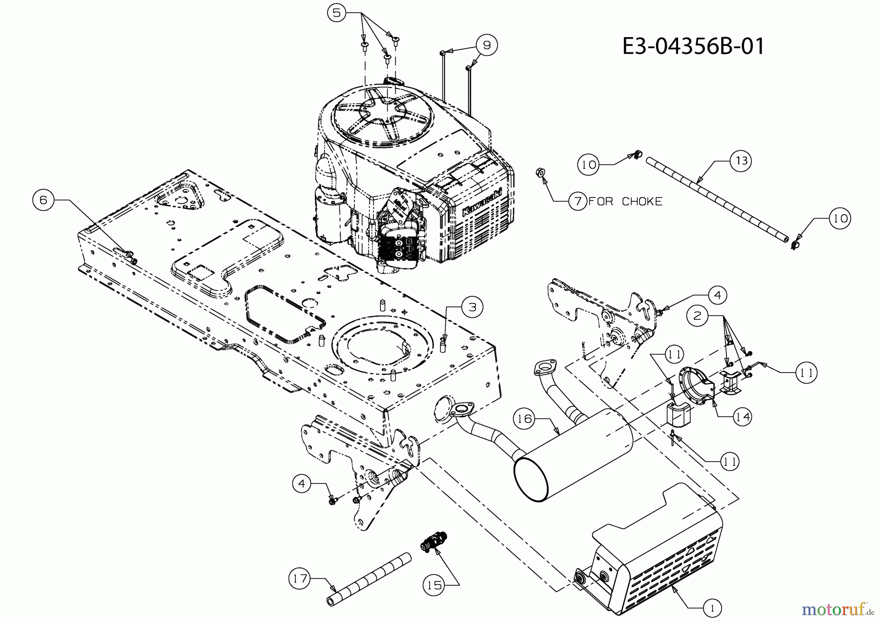  Oleo-Mac Tracteurs de pelouse Krosser 92/16 H 13AG49KE636  (2010) Accessoires moteur