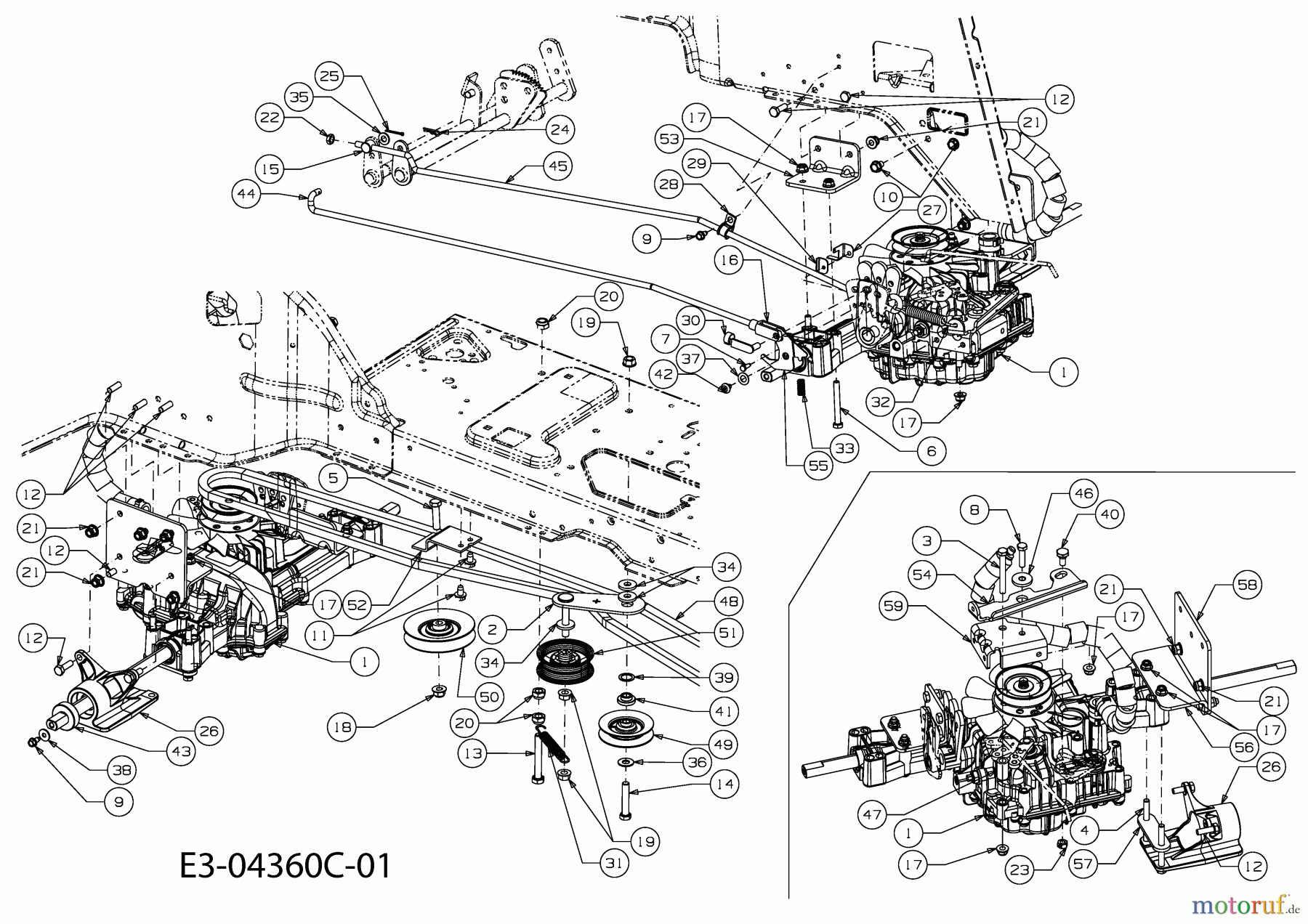  MTD Tracteurs de pelouse Silvertrac 155/92 H 13BM493E486  (2010) Entraînement de roulement