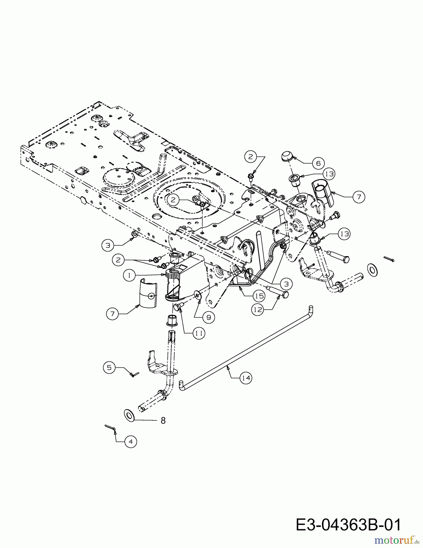  Power Garden Tracteurs de pelouse PGR 96 13CH761F623  (2012) Axe avant