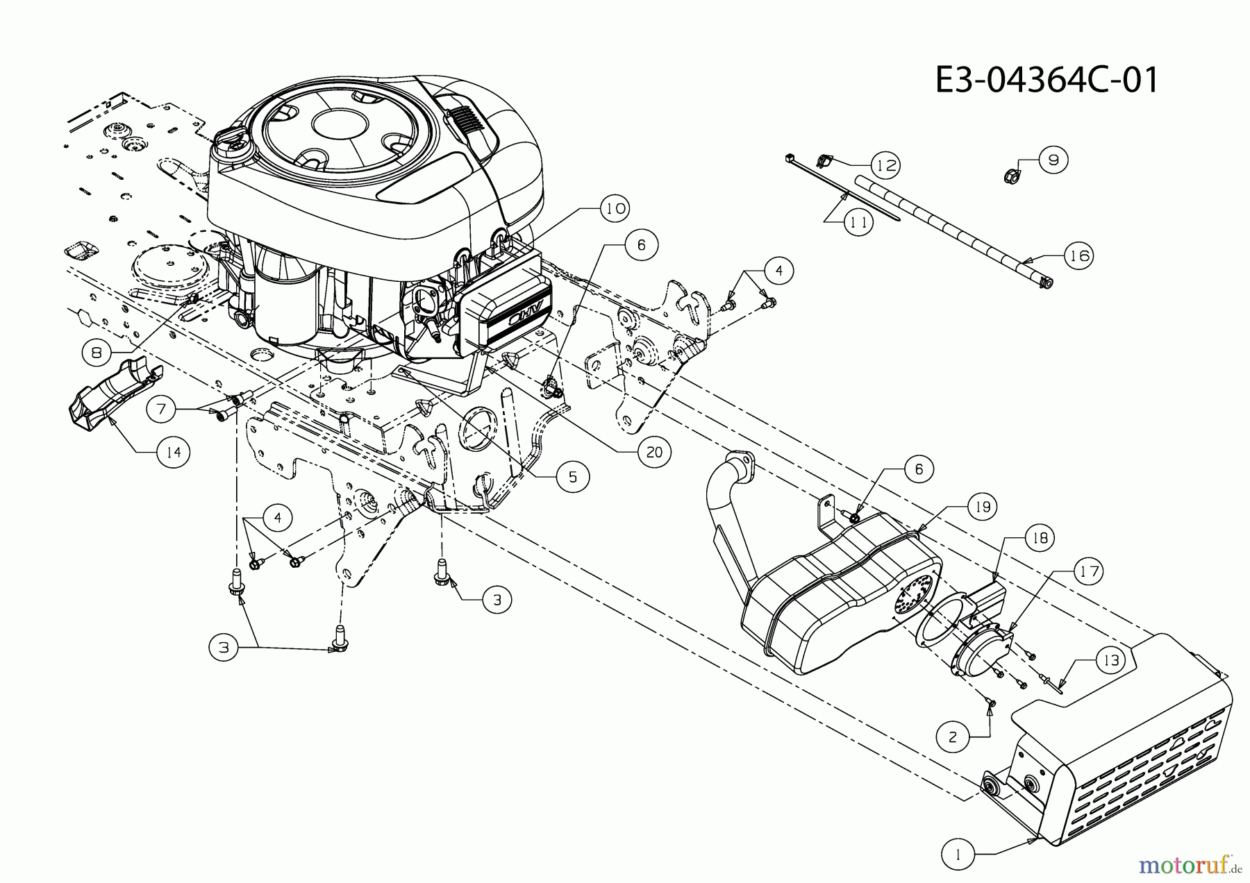  MTD Tracteurs de pelouse Racing 125-96 13EH761F676  (2010) Accessoires moteur