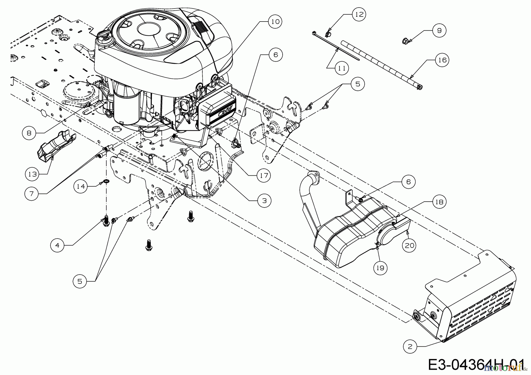 Cmi Tracteurs de pelouse 96-125 13HH765F620  (2018) Accessoires moteur