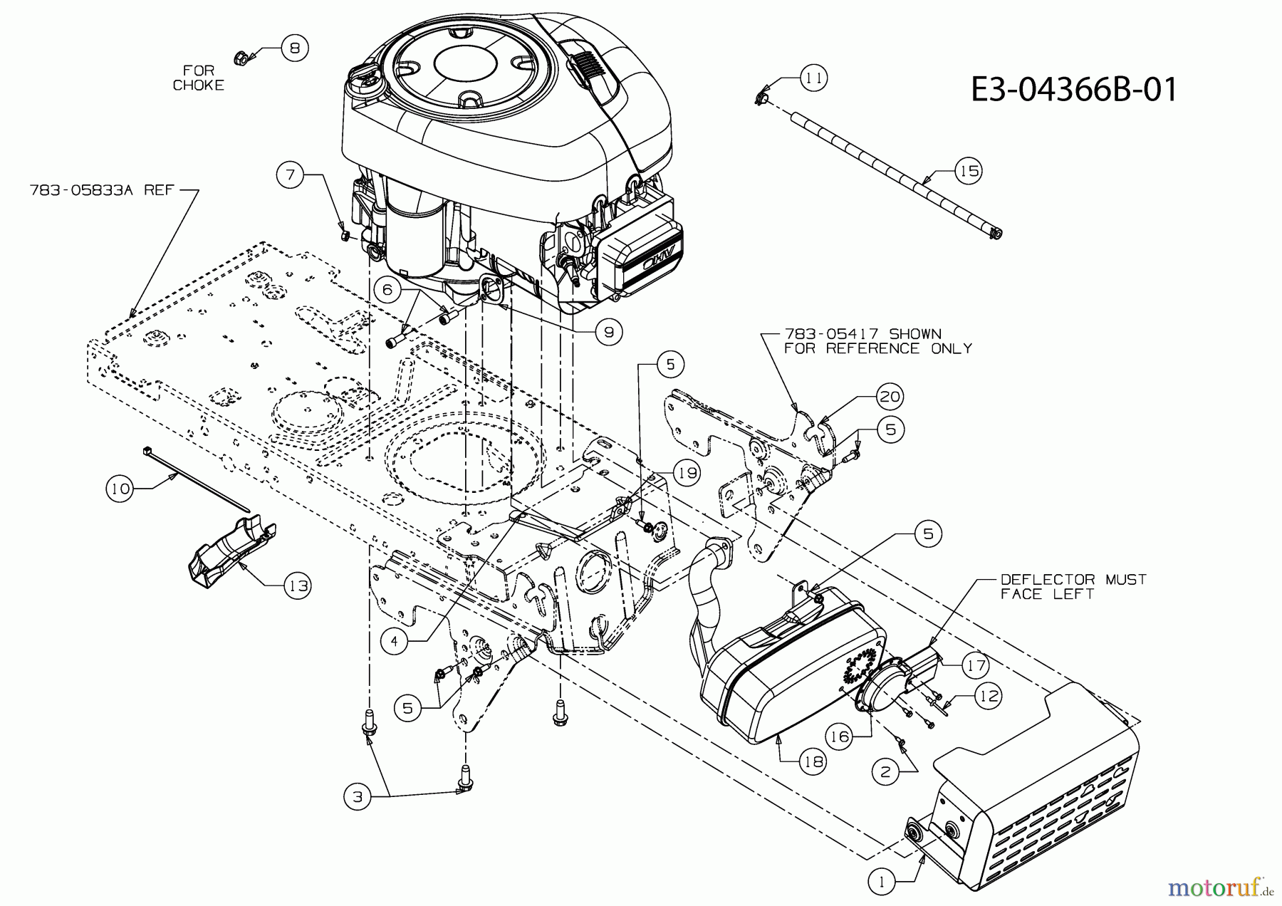  Temver Tracteurs de pelouse EJL 175-107 T 13AN763G642  (2010) Accessoires moteur