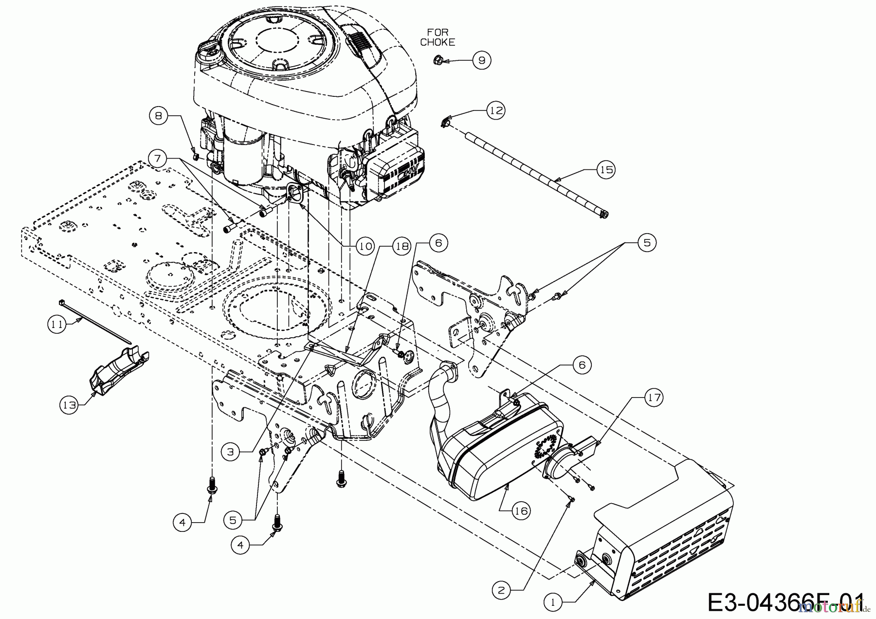  Mr. Bricolage Tracteurs de pelouse BT 155-96 LH 2 13HM79KF648  (2015) Accessoires moteur
