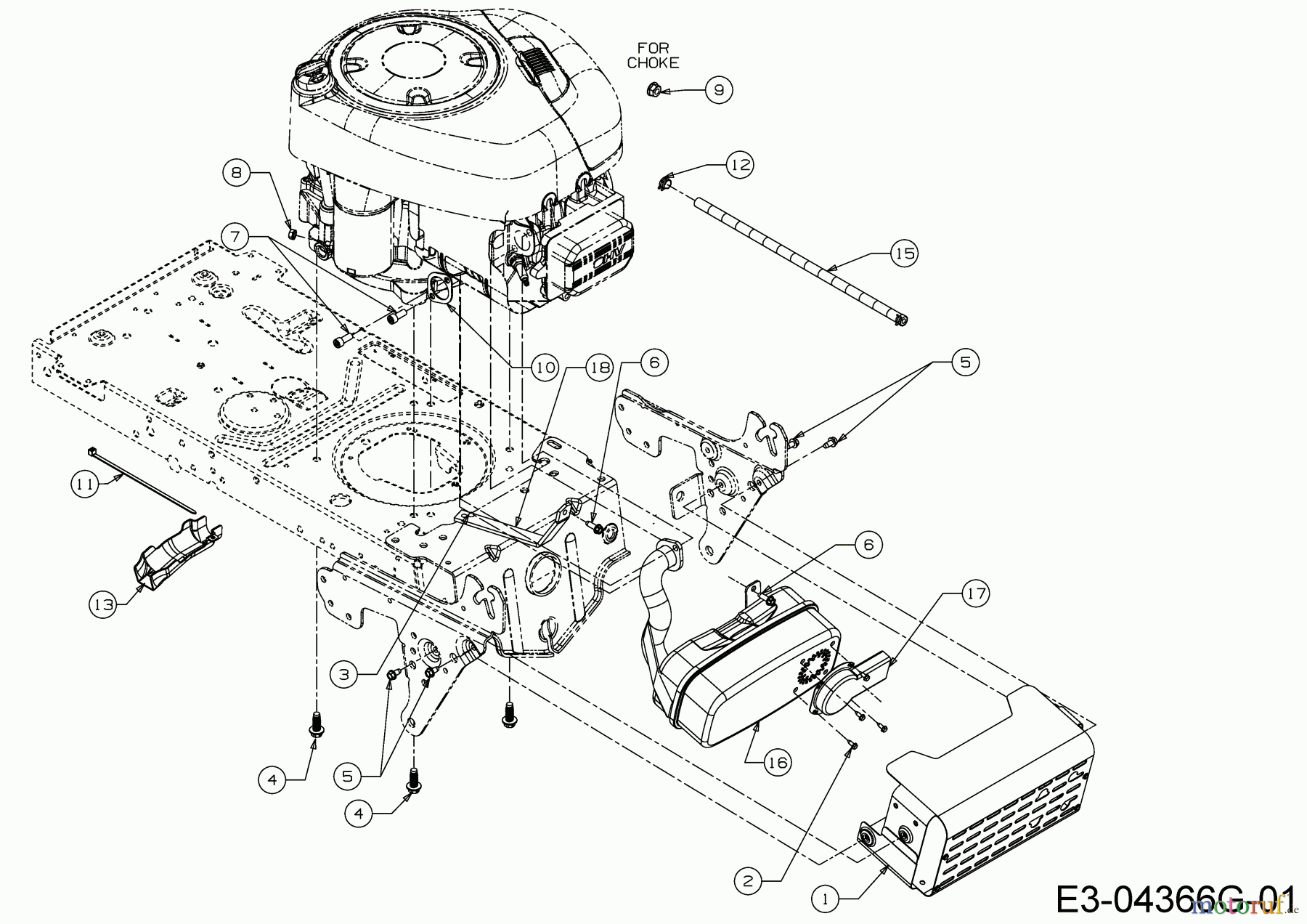  Wolf-Garten Tracteurs de pelouse 105.175 H 13HN71WN650  (2017) Accessoires moteur