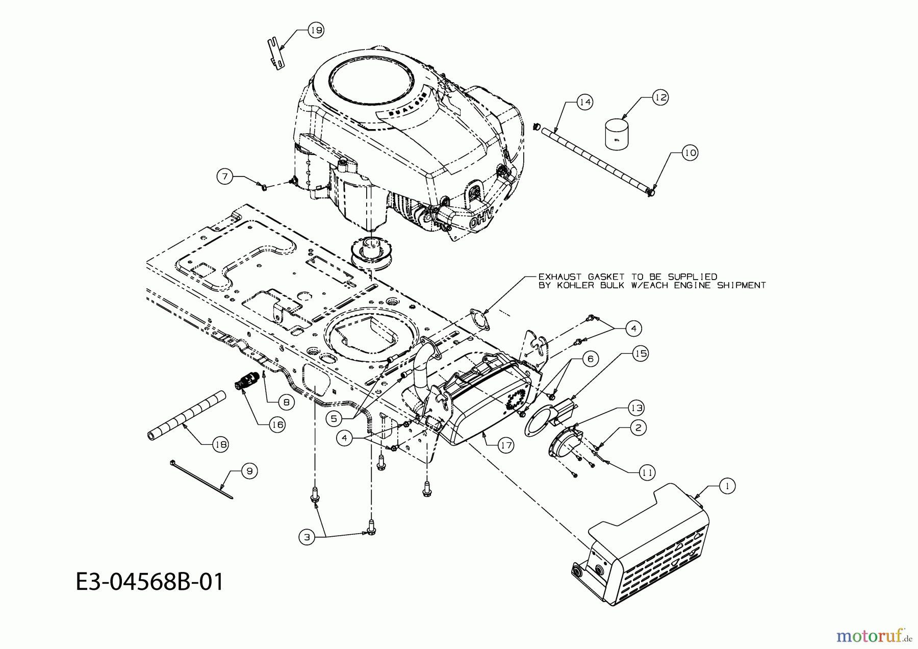  Cub Cadet Tracteurs de pelouse CC 1017 13AV91AF603  (2011) Accessoires moteur