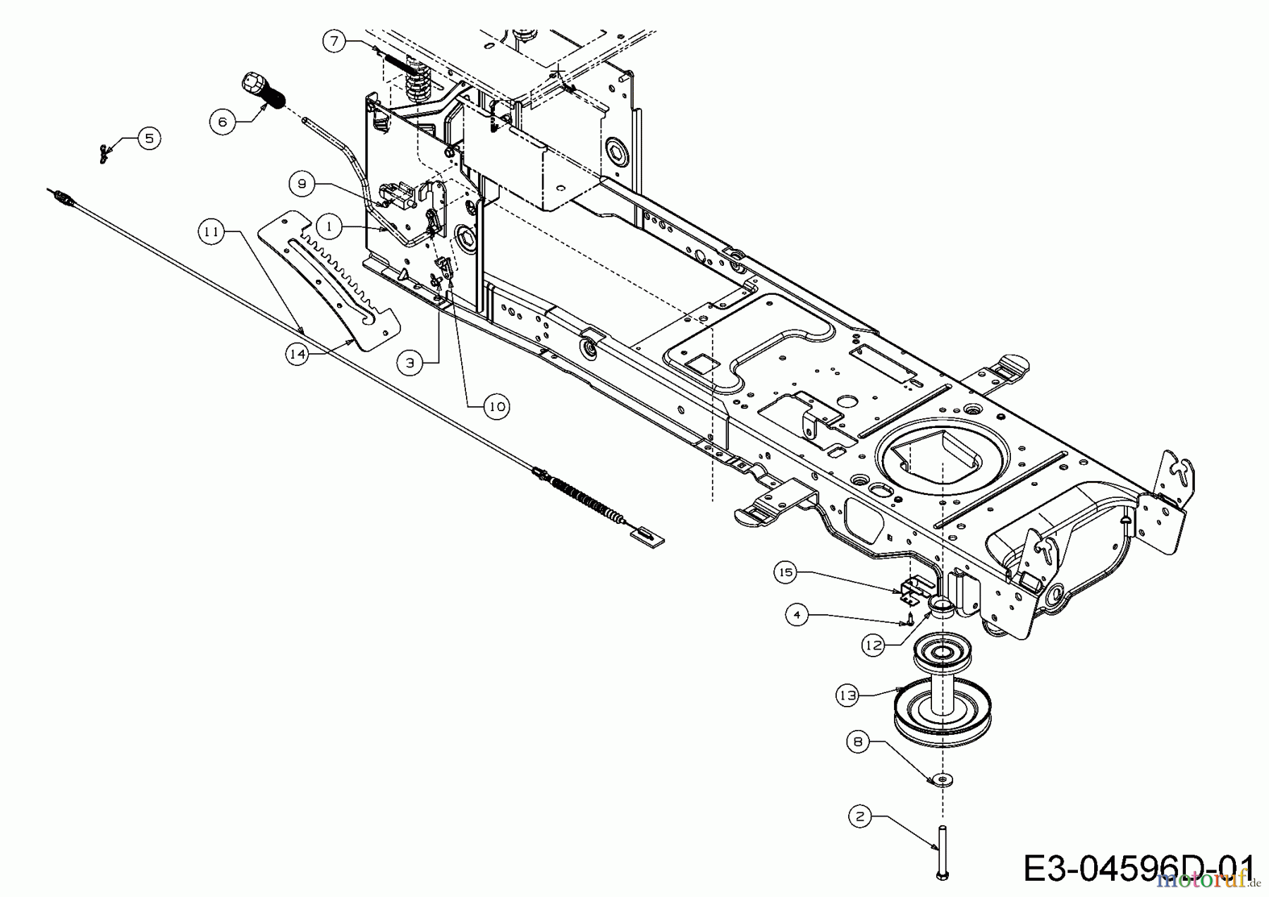  WOLF-Garten Expert Tracteurs de pelouse Expert 107.175 H 13HD93WG650  (2016) Enclenchement plateau de coupe, Poulie moteur