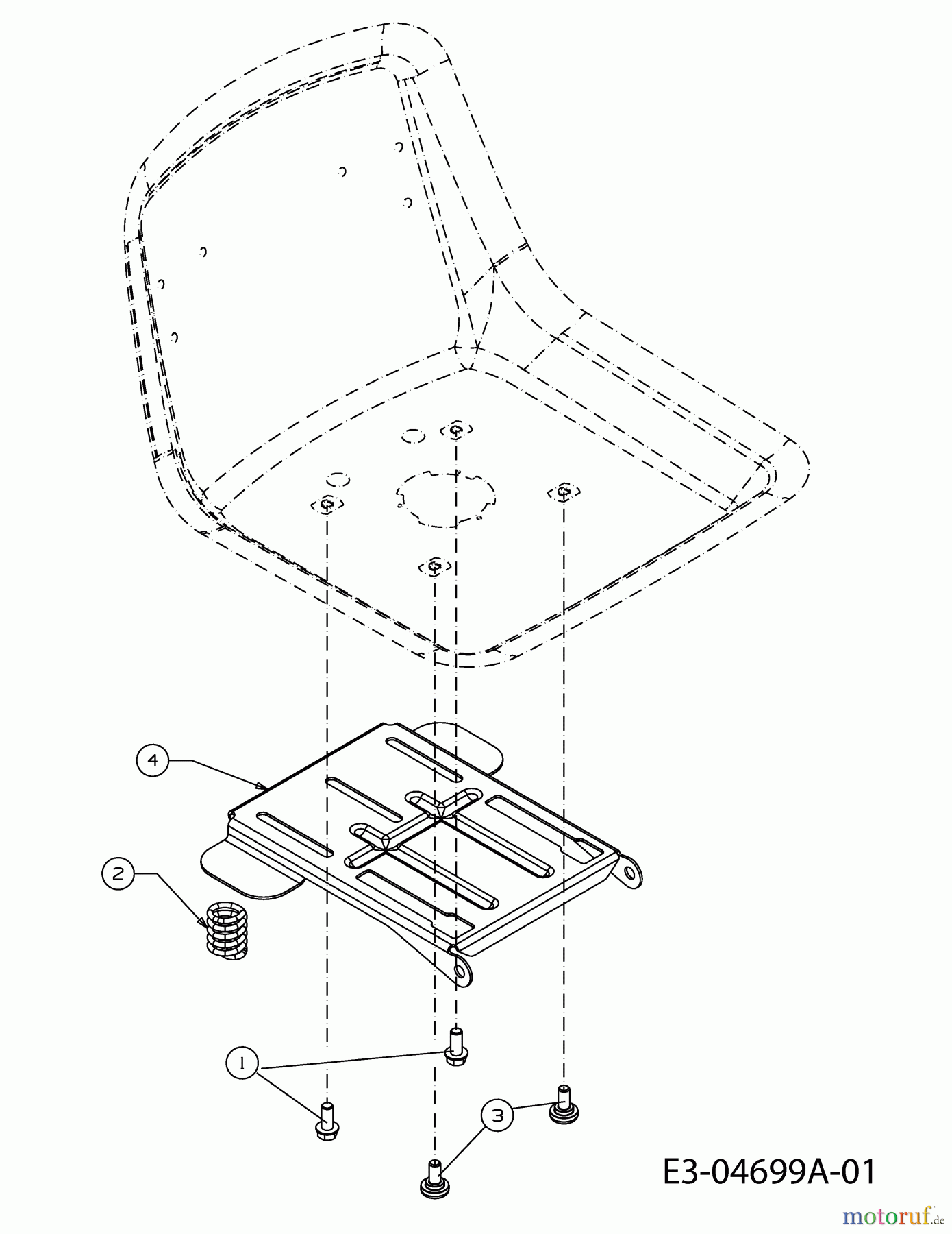  MTD jusq à 2011 Tracteurs de pelouse 175/107 13AN660G752  (2005) Support de siège