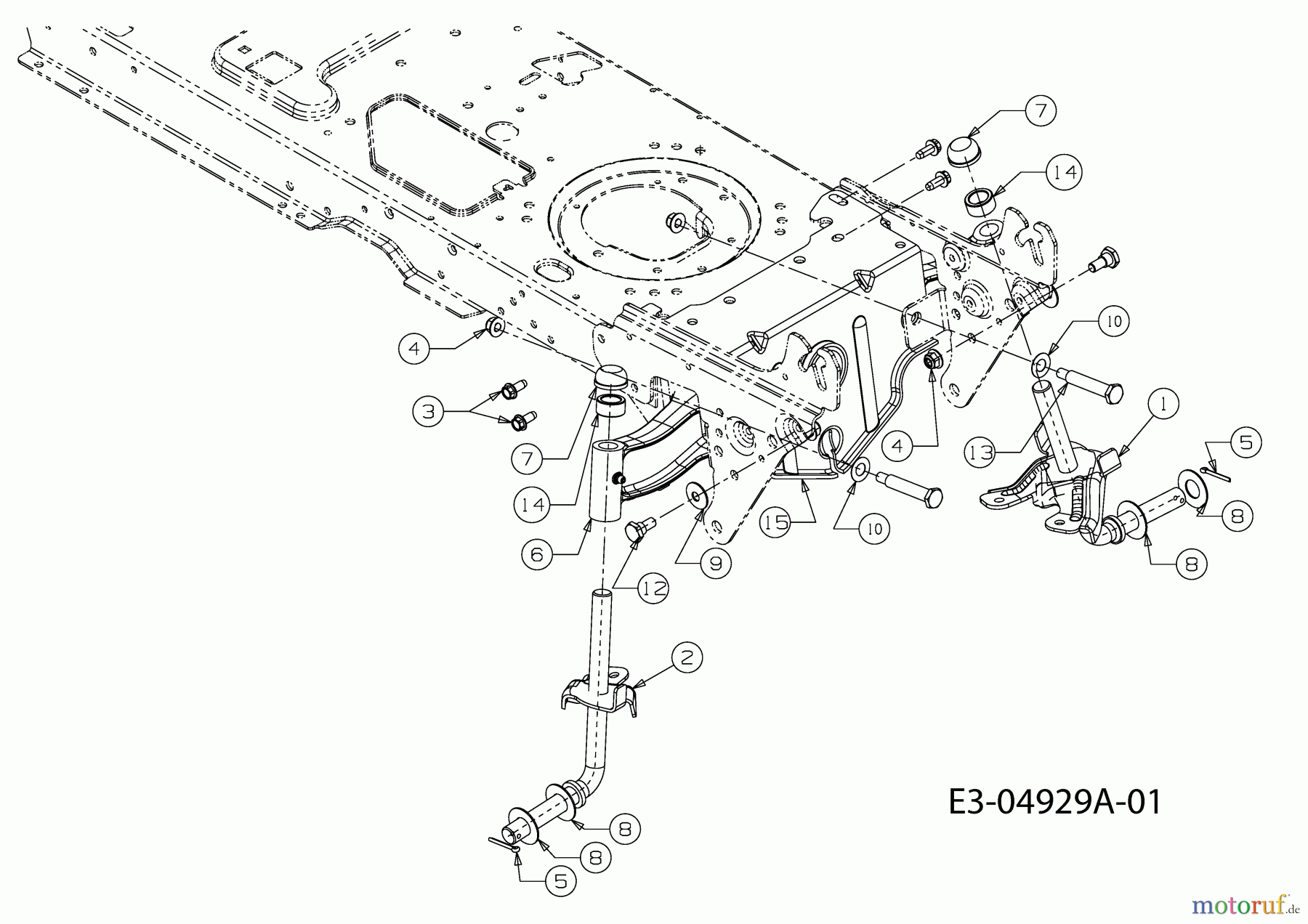  Gutbrod Tracteurs de pelouse GLX 105 RHL-SK 13CF51GN690  (2011) Axe avant