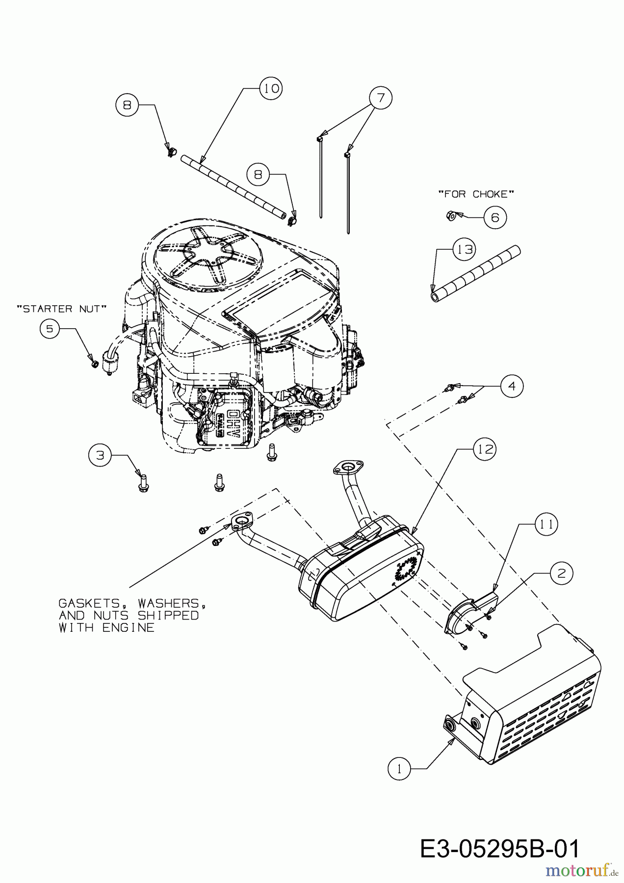  Oleo-Mac Tracteurs de pelouse Krosser Plus 105/22 H 13AF49KN436  (2011) Accessoires moteur