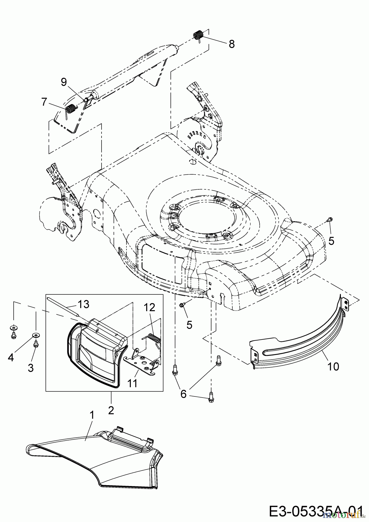  Migros Tondeuse thermique tractée BMR 53 Ranchero 12CI868T658  (2013) Mulching Plug, Plaque de guide