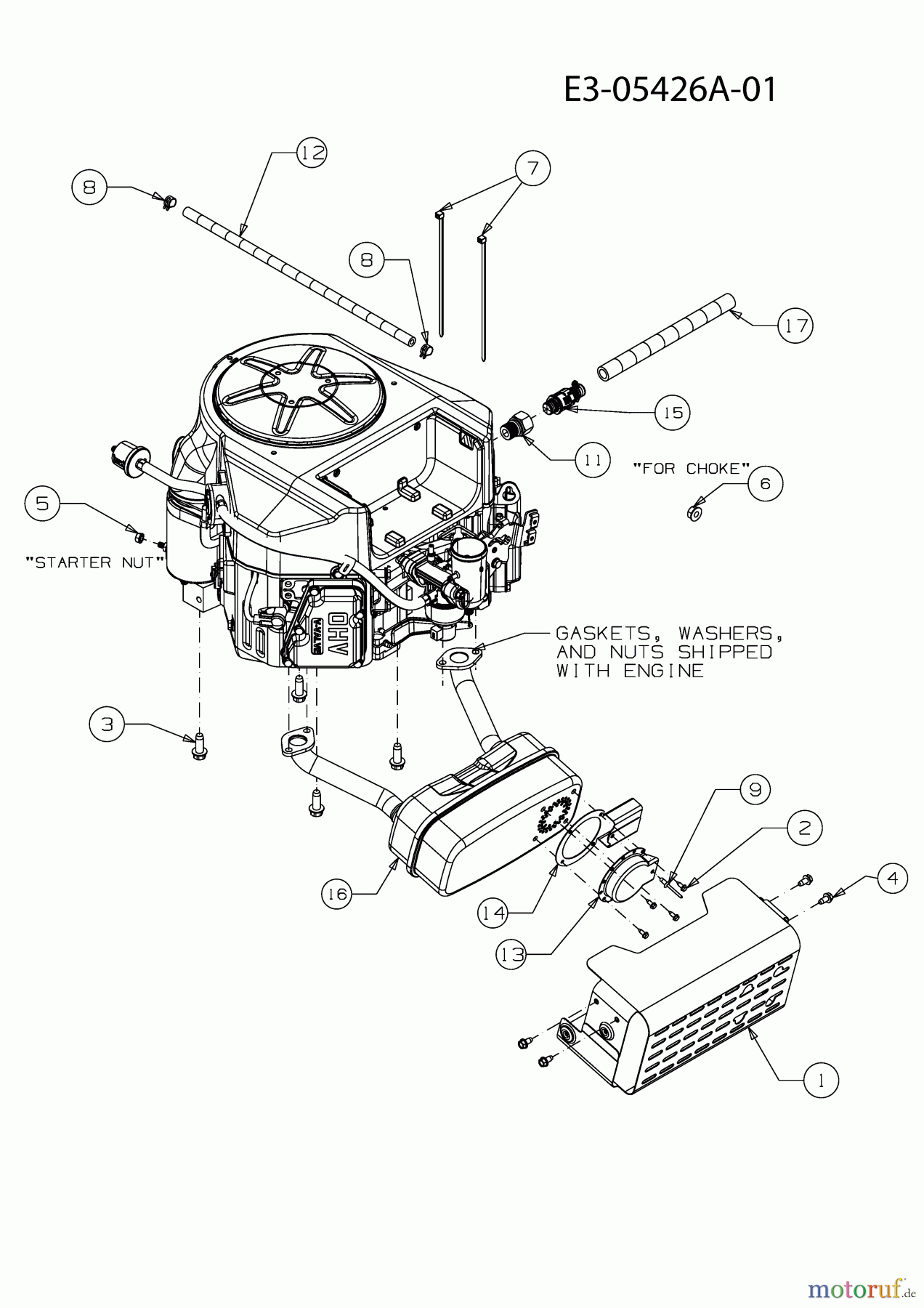  Gutbrod Tracteurs de pelouse GLX 105 RHL-K 13BG51GN490  (2010) Accessoires moteur