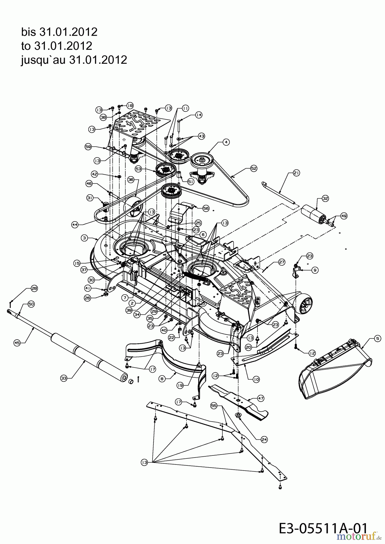  Cub Cadet Zero Turn RZT 54 17AI2ACK603  (2012) Plateau de coupe K (54