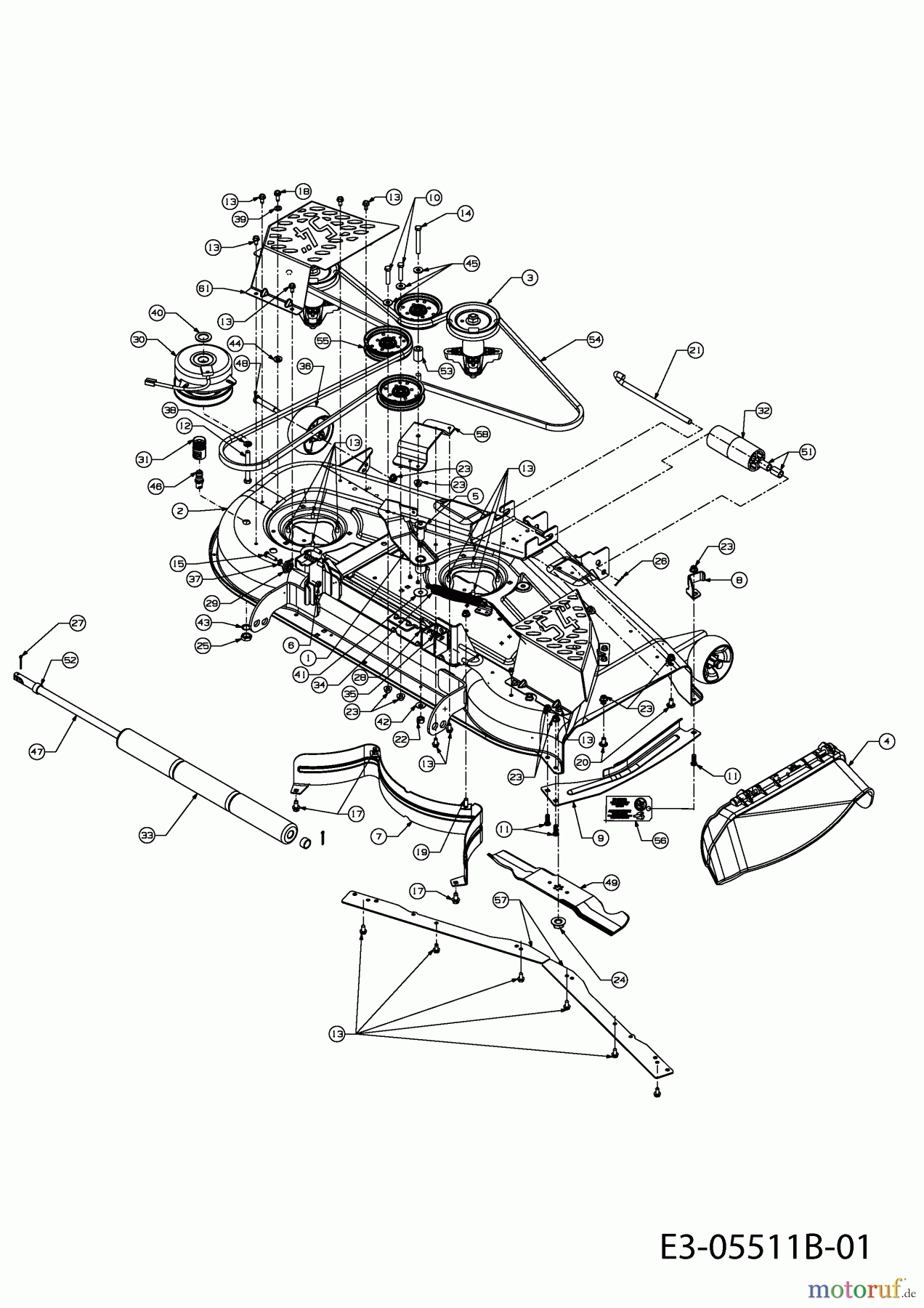  Cub Cadet Zero Turn RZT 54 17AI2ACK603  (2011) Plateau de coupe K (54