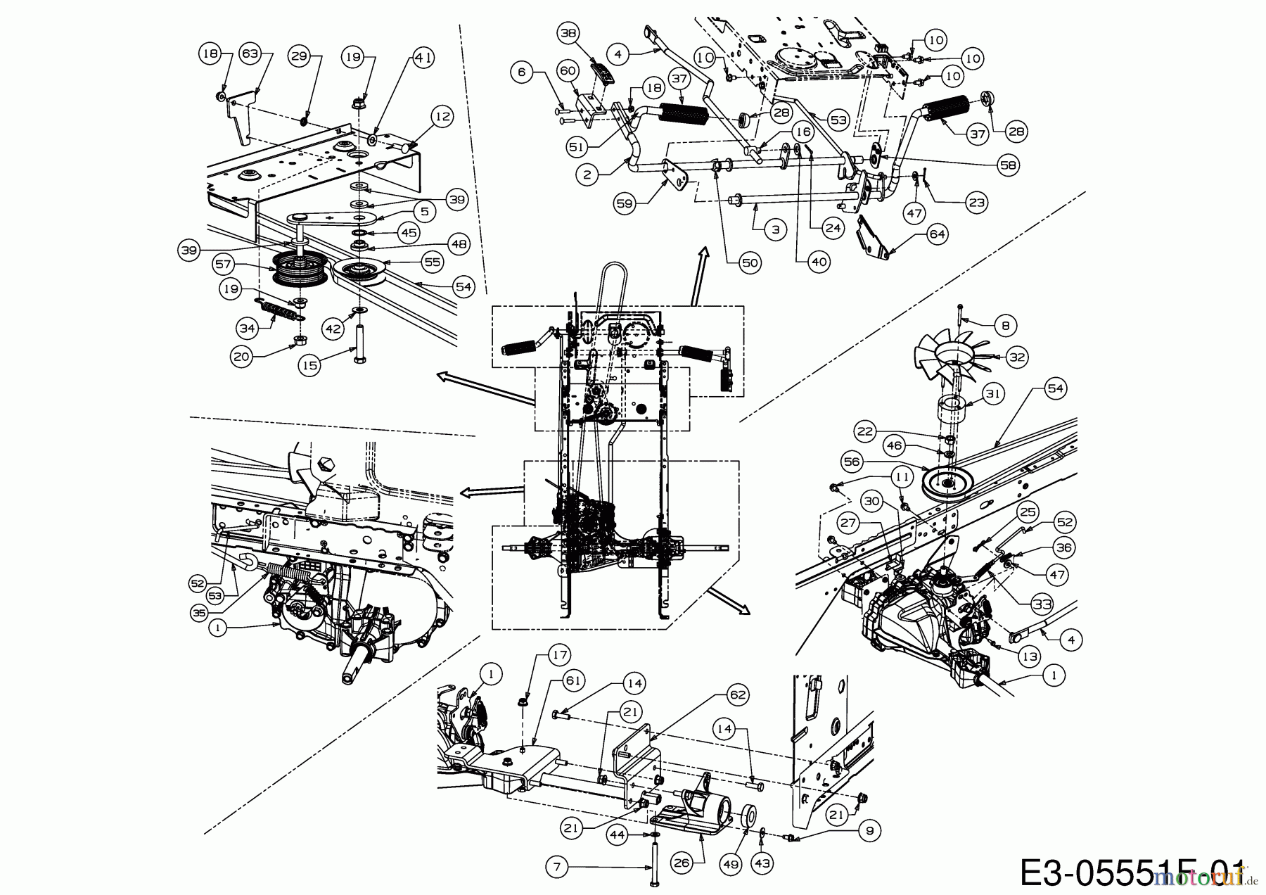  B Power Tracteurs de pelouse BT 145-92 AH 13IM71KE648  (2017) Entraînement de roulement