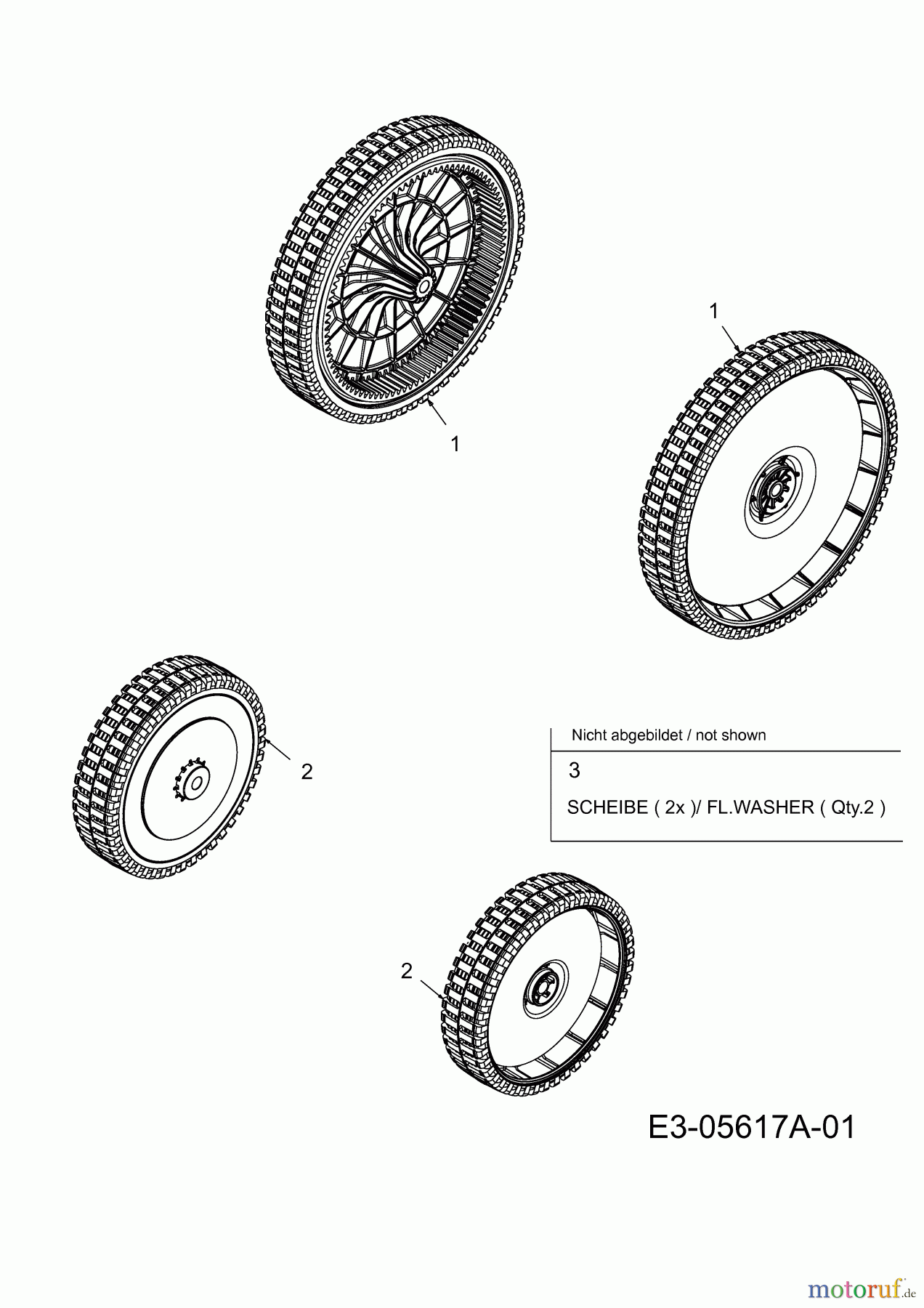  Hanseatic Tondeuse thermique tractée SPBE 53 HW 12AJ868Z621  (2011) Roues