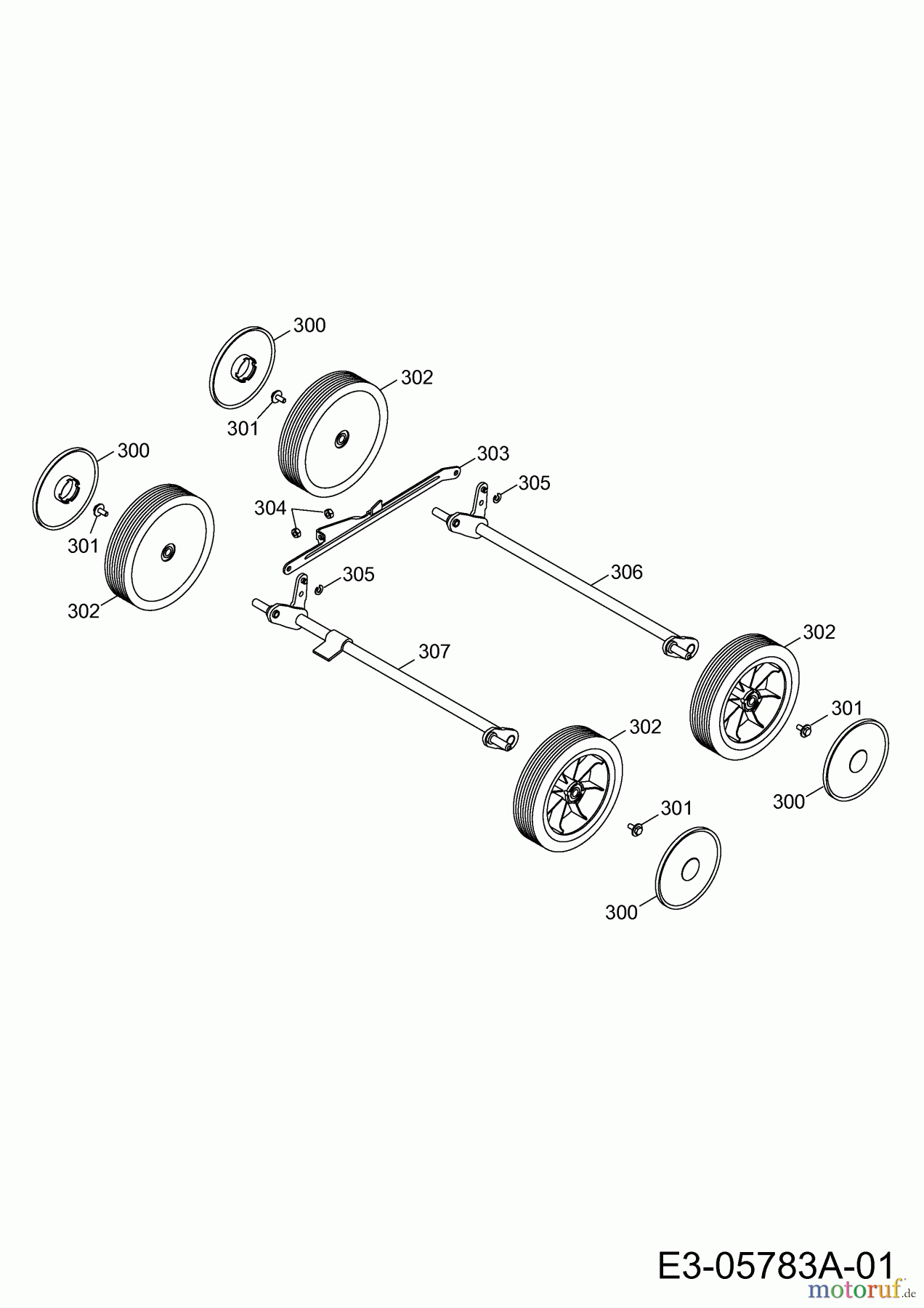  Wolf-Garten Scarificateur thermique UV 40 B 3641000 Série A  (2010) Axes, Roues