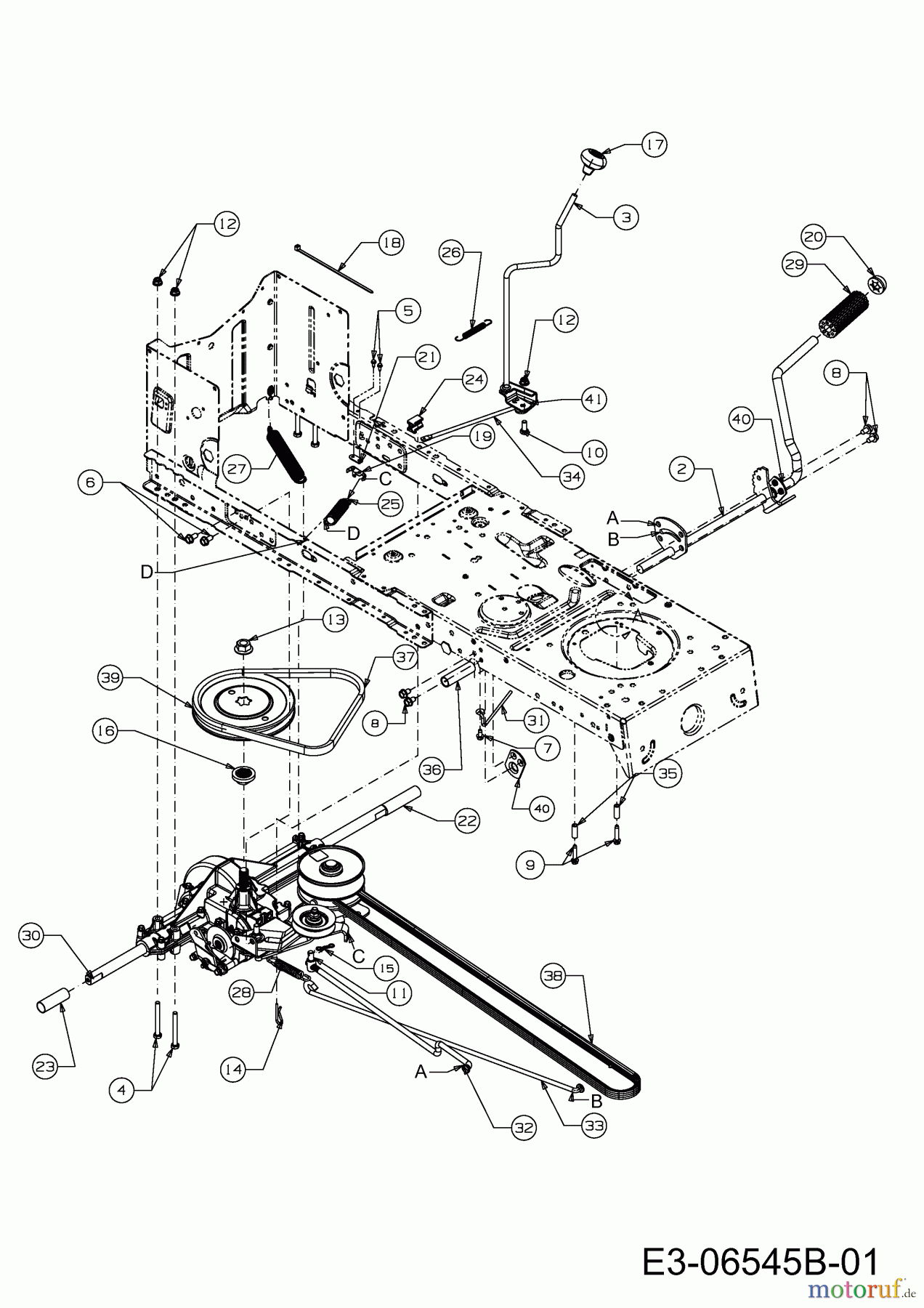  Lux Tools Tracteurs de pelouse RT 135-96 S 13BH77TF694  (2012) Entraînement de roulement