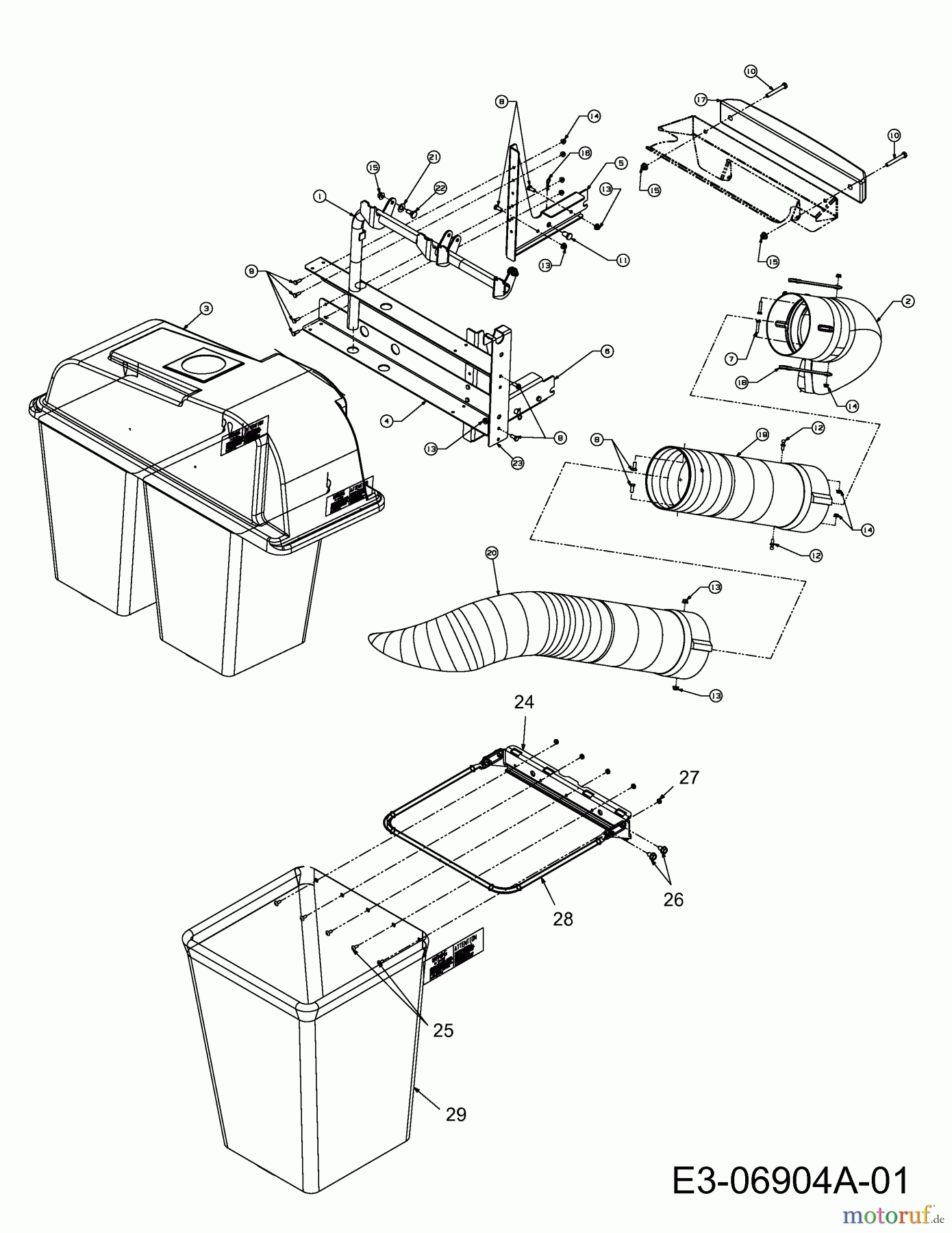  MTD Accèssoires Accèssoires Zero Turn Dispositif de réception de l'herbe pour RZT 42 avec plateau de coupe G (42