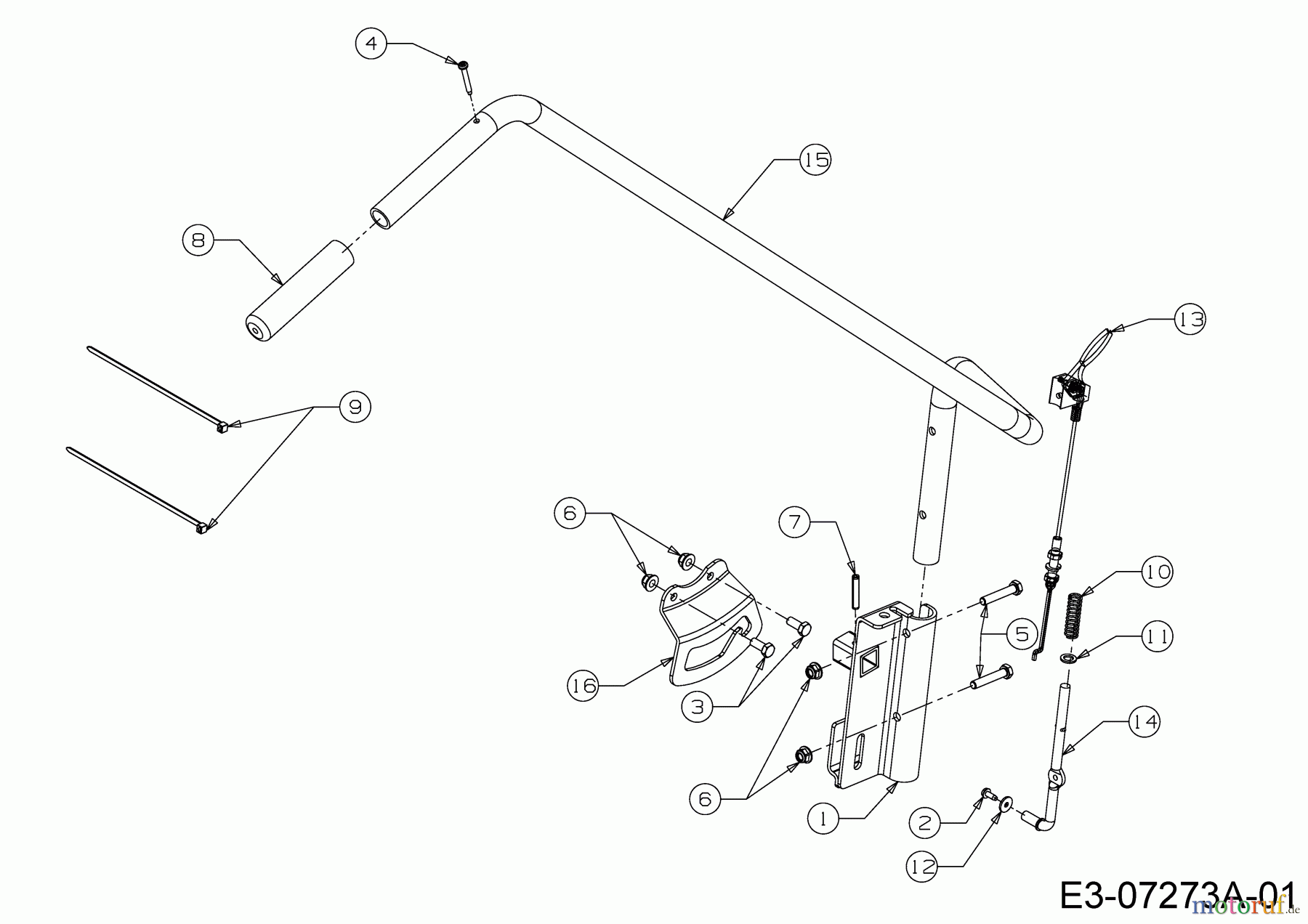  MTD Accèssoires Accèssoires tracteur de jardin et de pelouse Fraises à neige pour série 500 OEM-190-032  (2018) Levier mecanisme dispositif