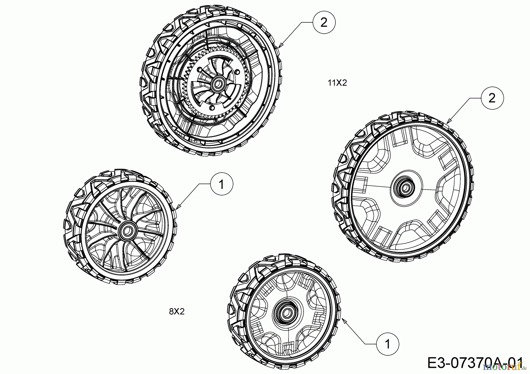  Cub Cadet Tondeuse thermique tractée CC 46 SPCV 12BVK1KC603  (2016) Roues