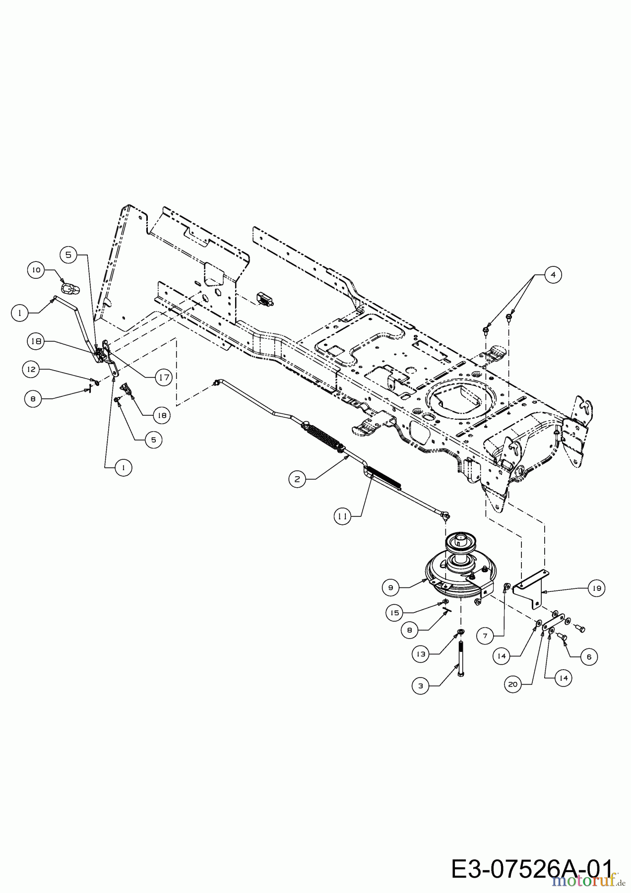  Cub Cadet Tracteurs de pelouse CC 1016 KHE 13AG91AE603  (2012) Enclenchement plateau de coupe, Poulie moteur