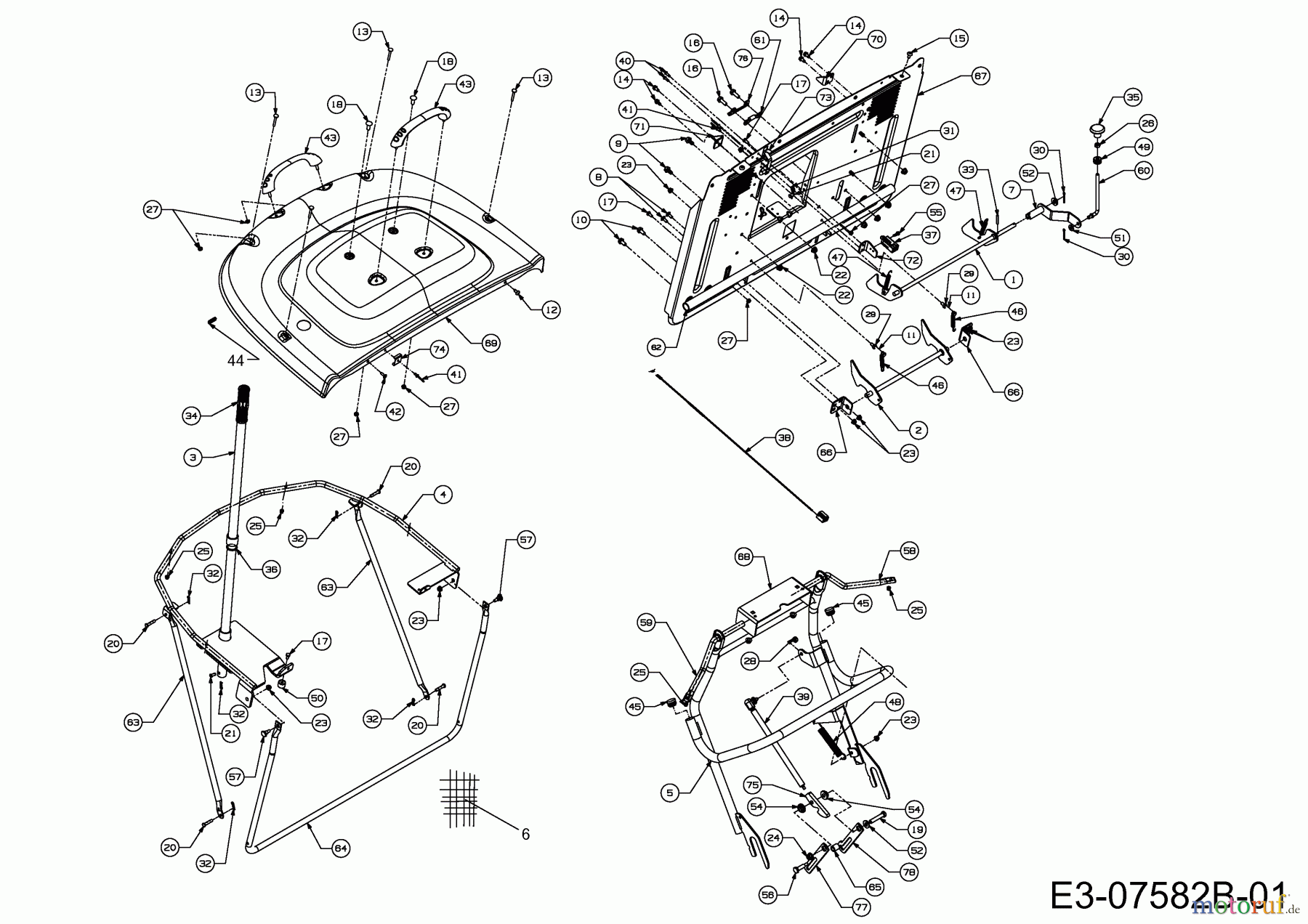  Cub Cadet Tracteurs de pelouse CC 1016 KHE 13HG91AE603  (2014) Bac recuperateur