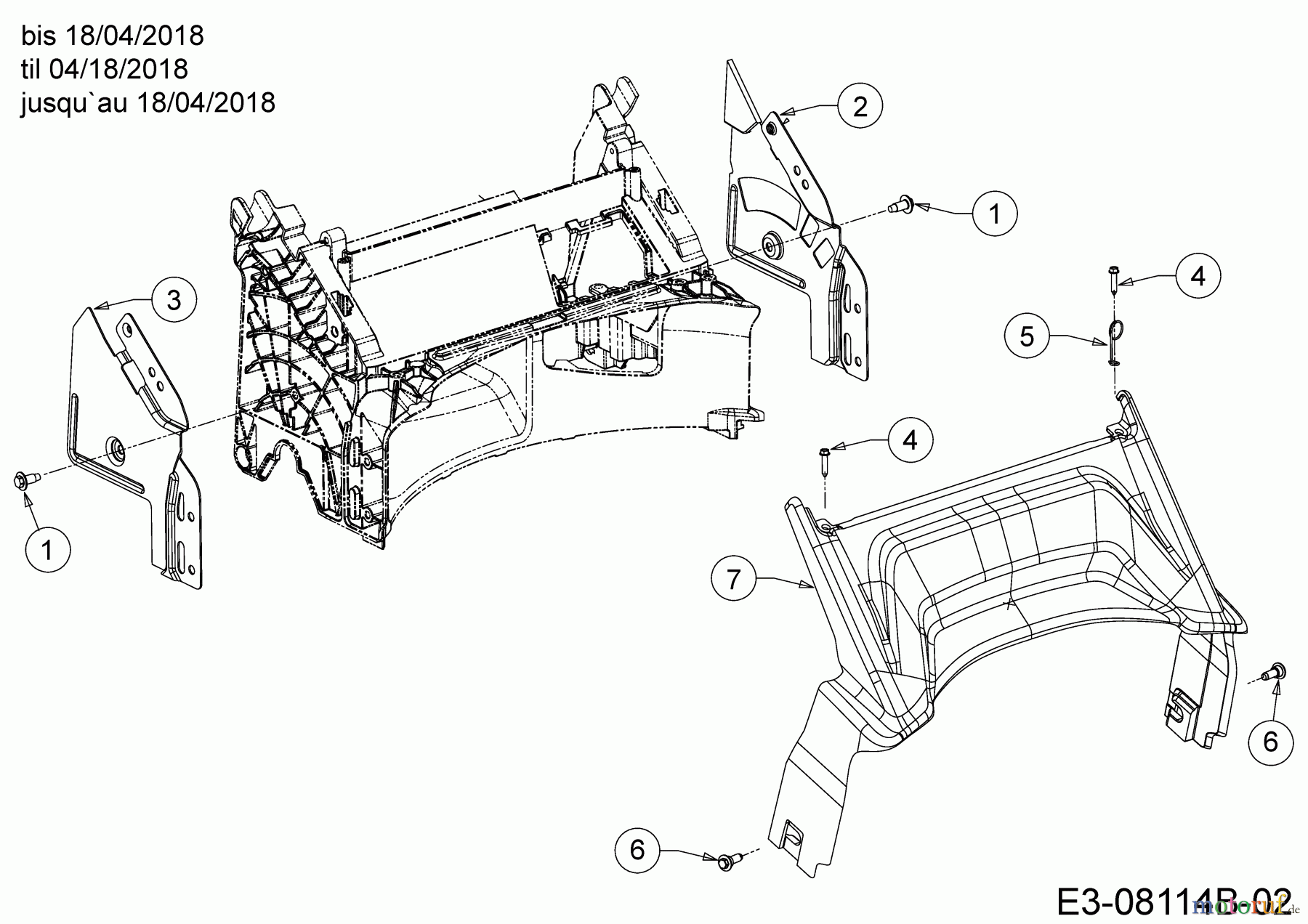  Cub Cadet Tondeuse thermique LM1 AP42 11A-LQSJ603  (2018) Couvercle de protection arrière jusqu`au 18/04/2018