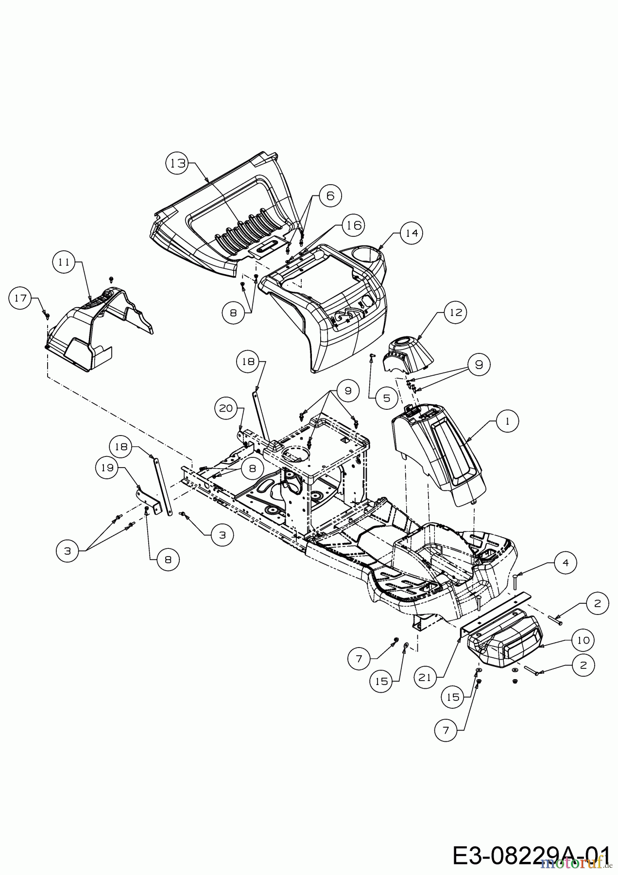  Wolf-Garten Tracteurs de pelouse Scooter Mini / RDE 60 M 13A326SC650F  (2016) Poid avant, Habillages