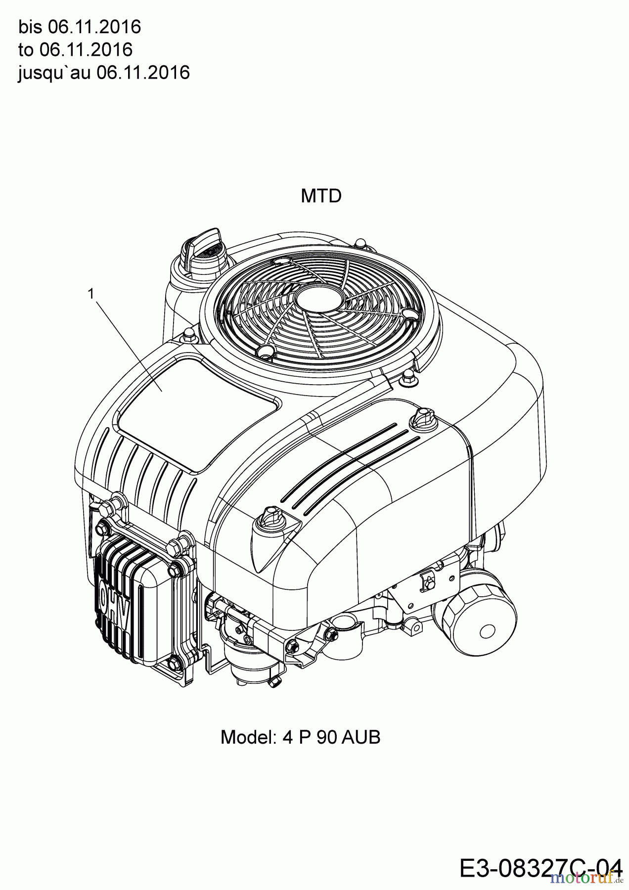  Cub Cadet Tracteurs de pelouse LT2 NR92 13I271DE603  (2017) Moteur MTD jusqu`au 06.11.2016