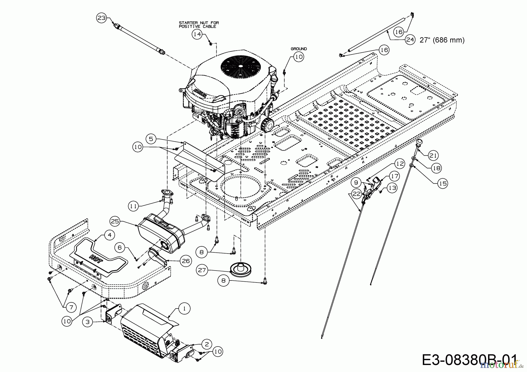  Cub Cadet Zero Turn RZT 50 17ARCACQ603  (2015) Accessoires moteur