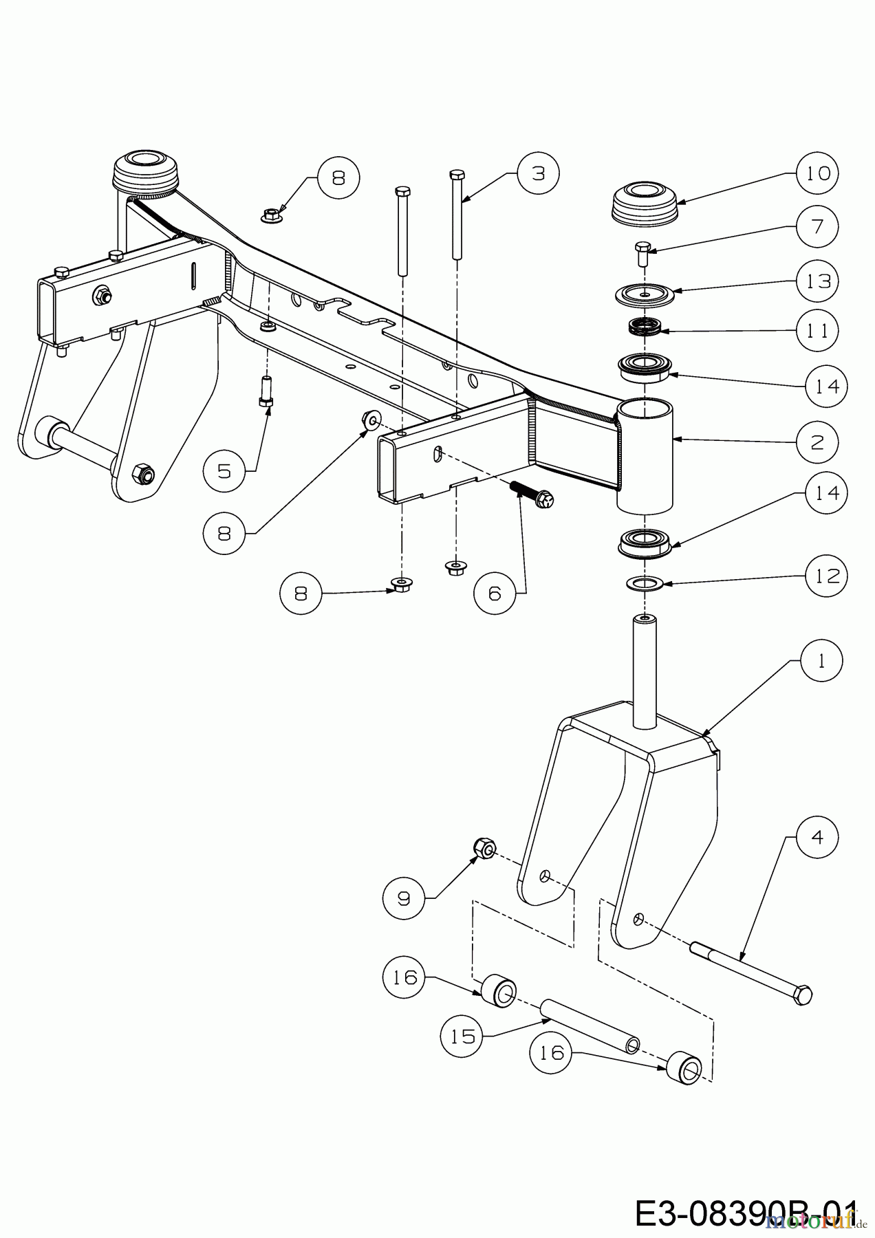  Cub Cadet Zero Turn RZTL 54 17AICACW603  (2015) Axe avant