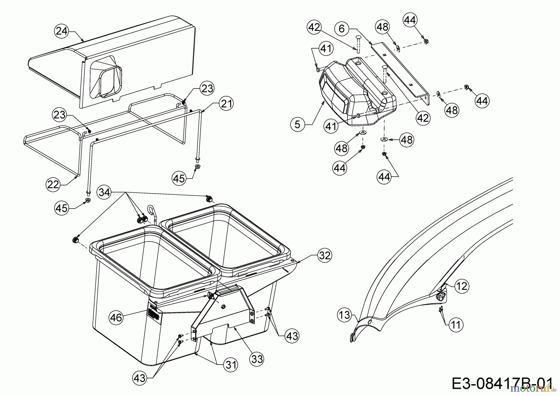  MTD Accèssoires Accèssoires tracteur de jardin et de pelouse Dispositif de réception de l'herbe pour Autoportèe Rider avec plateau de coupe 30