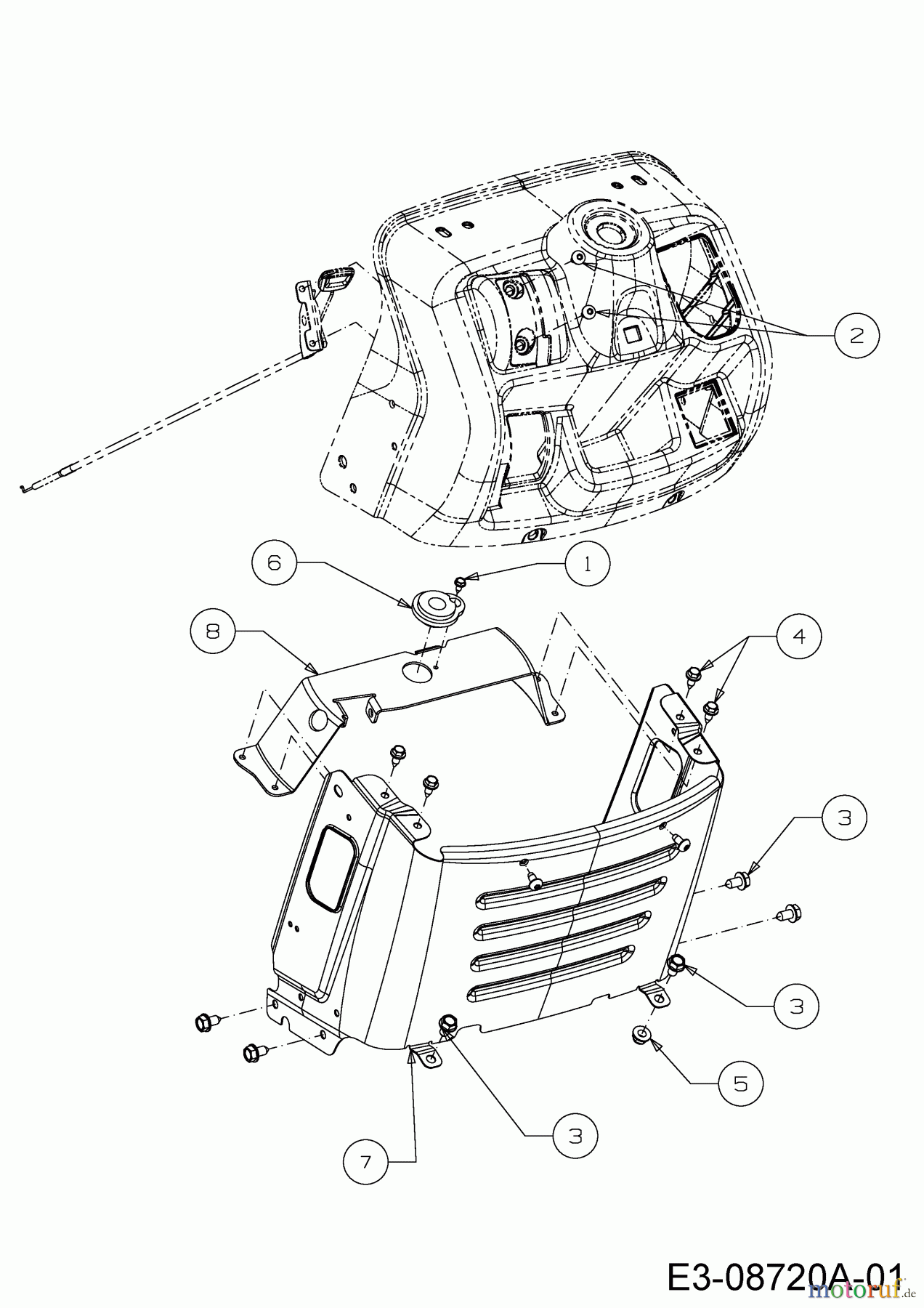  Troy-Bilt Tracteurs de pelouse Horse XP 46 13WX79KT066  (2015) Tableau de bord pièce inférieure