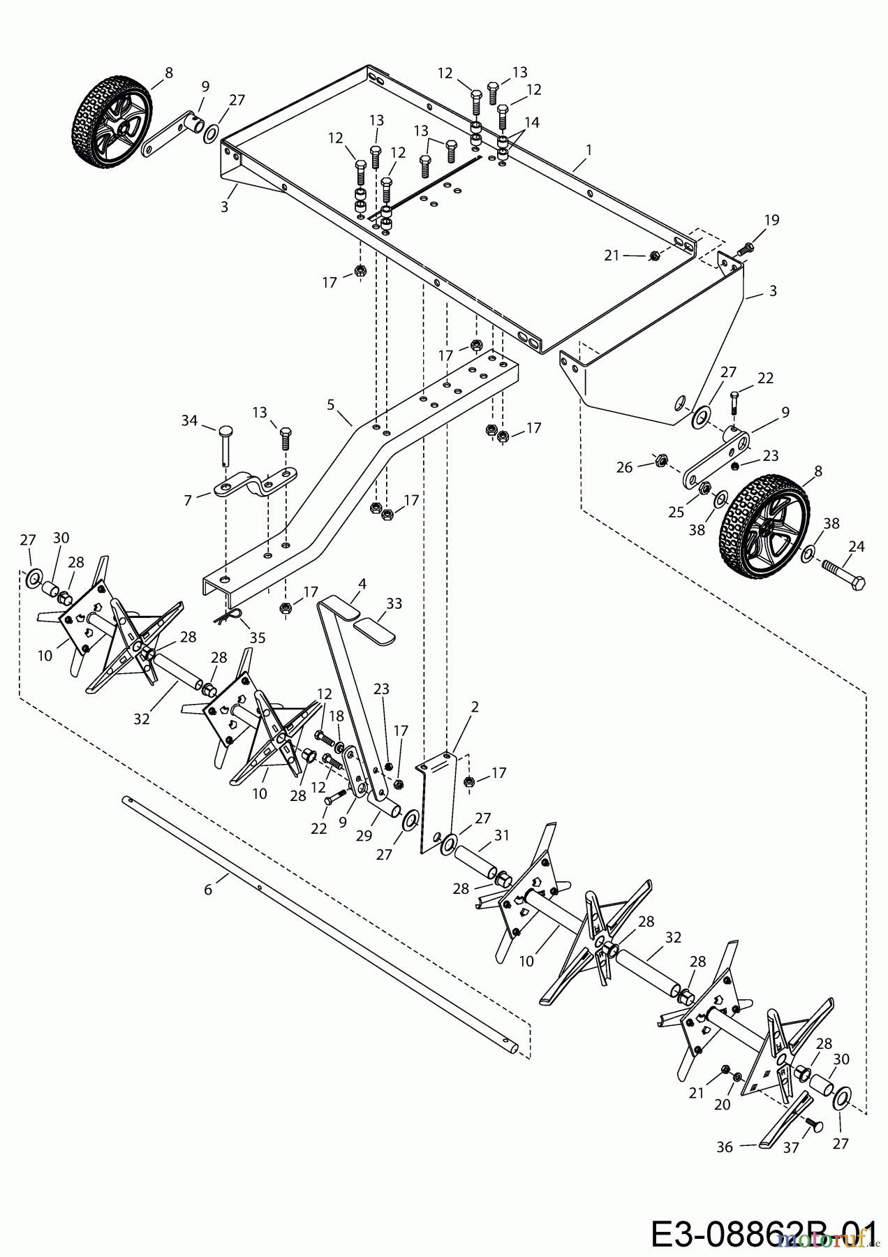  MTD Accèssoires Accèssoires tracteur de jardin et de pelouse Demousseur 45-02992  (196-009-000) 196-009-000  (2018) Machine de base