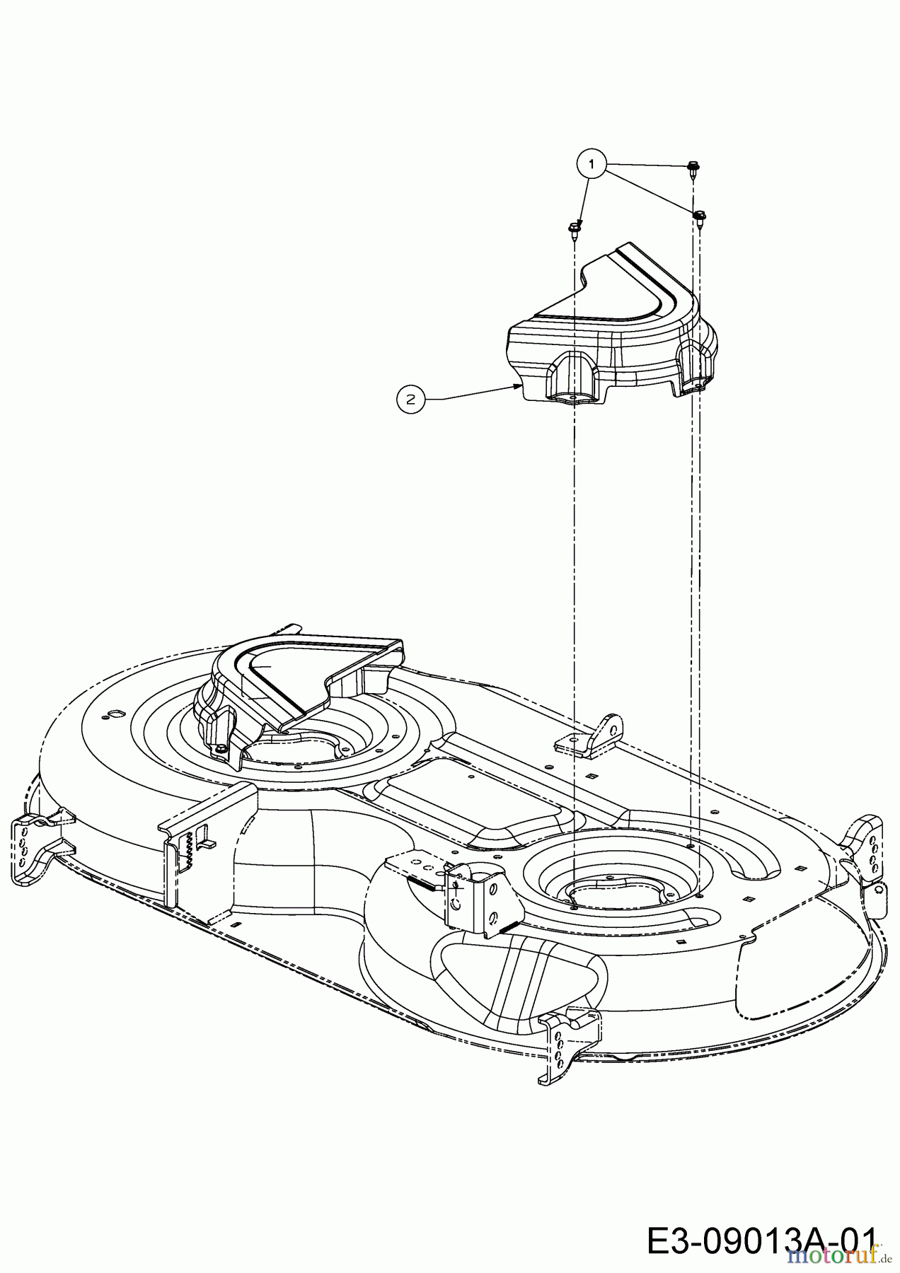  Troy-Bilt Zero Turn Colt XP 42 17ARCACS309  (2015) Couvercles de protection plateau de coupe S (42