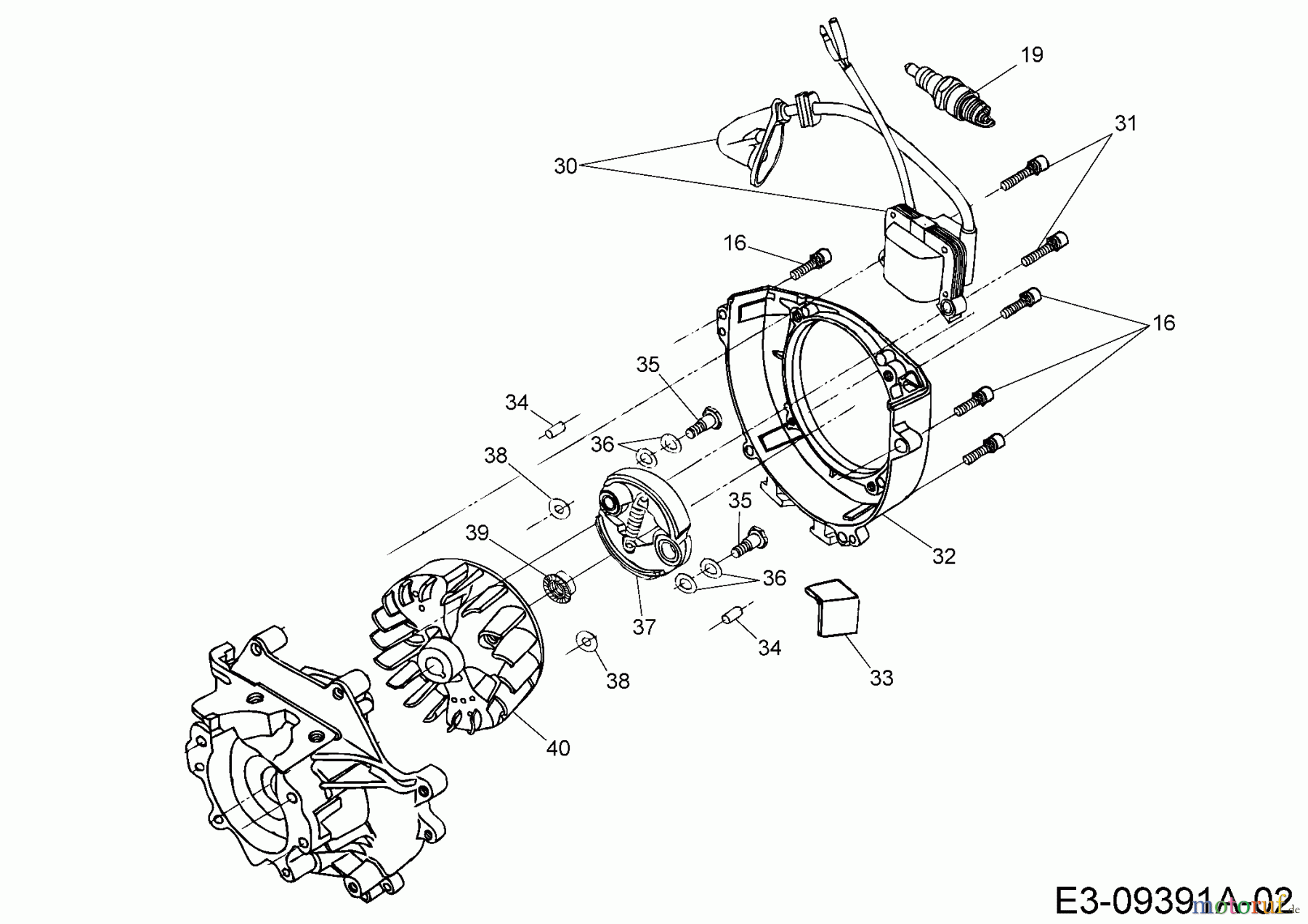  MTD Coupe bordures 1033 J 41AD7UXJ678  (2015) Embrayage, Allumage